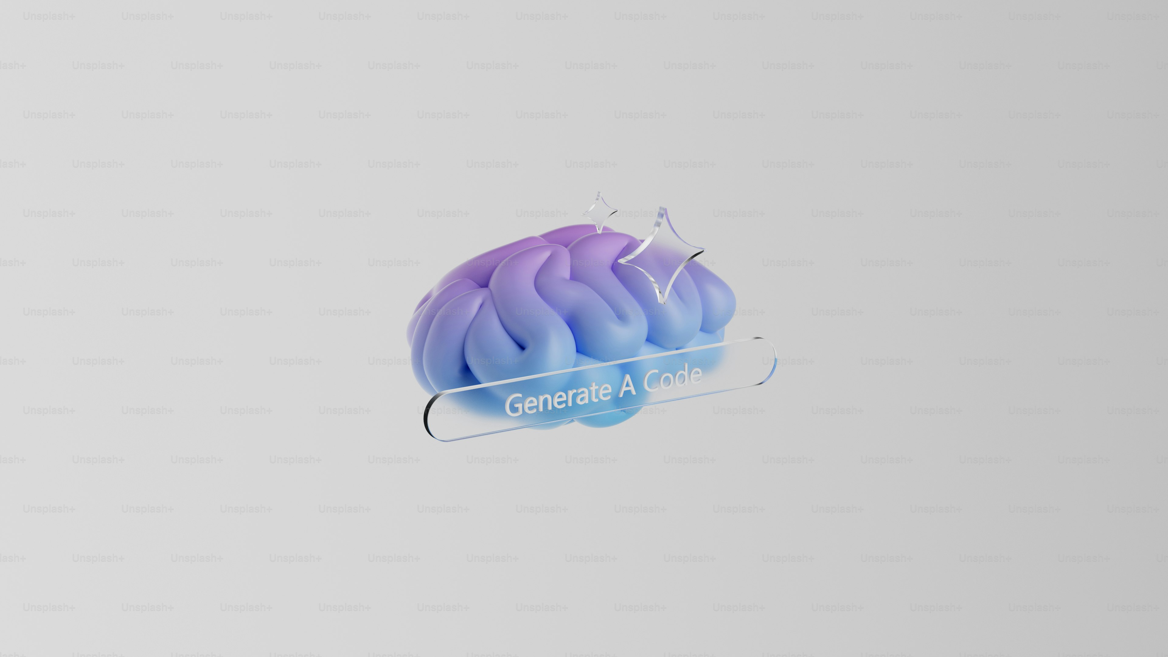 3D abstract brain with 'generative ai' text