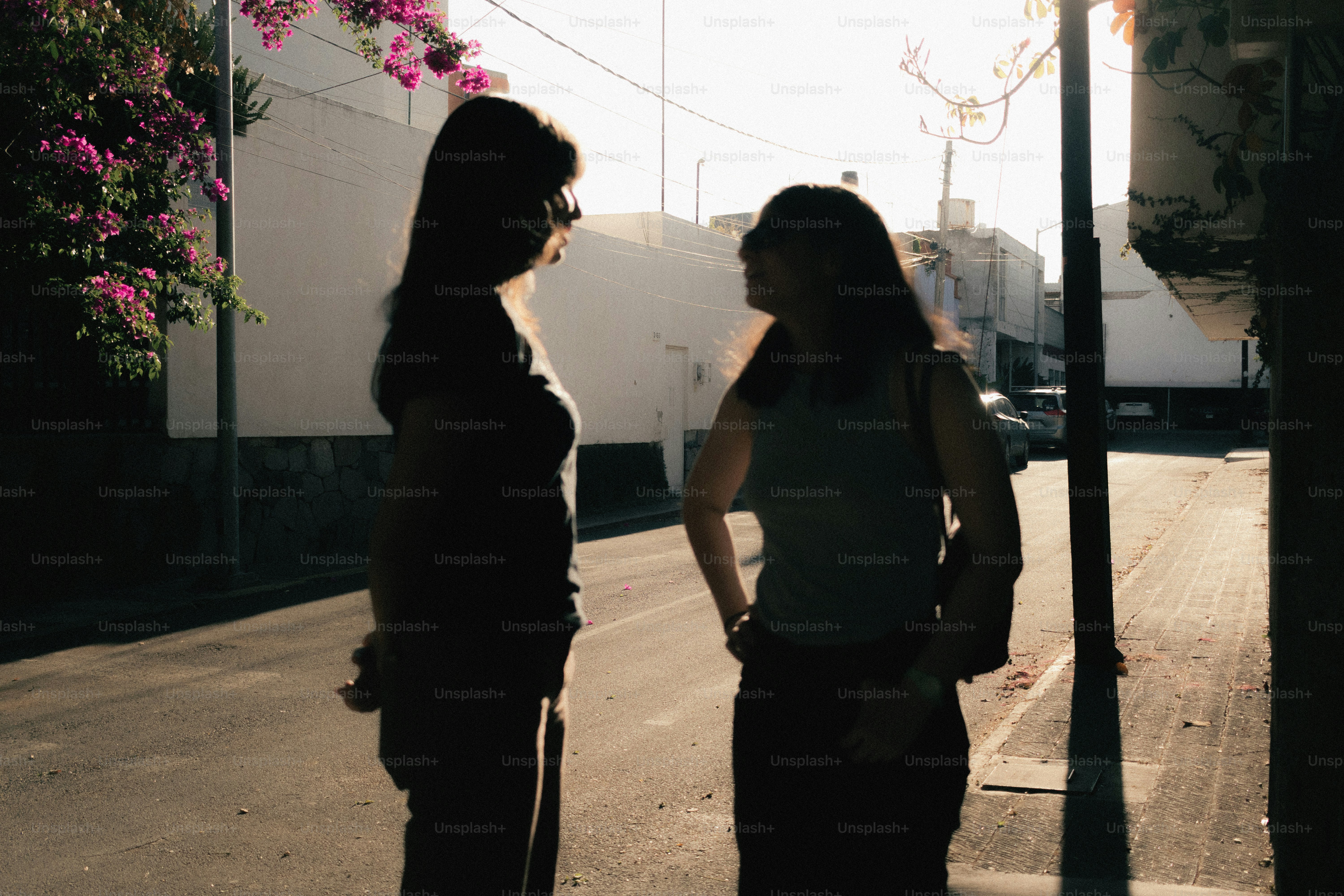 Two people's shadows conversing on a wall. photo – Portrait Image on ...