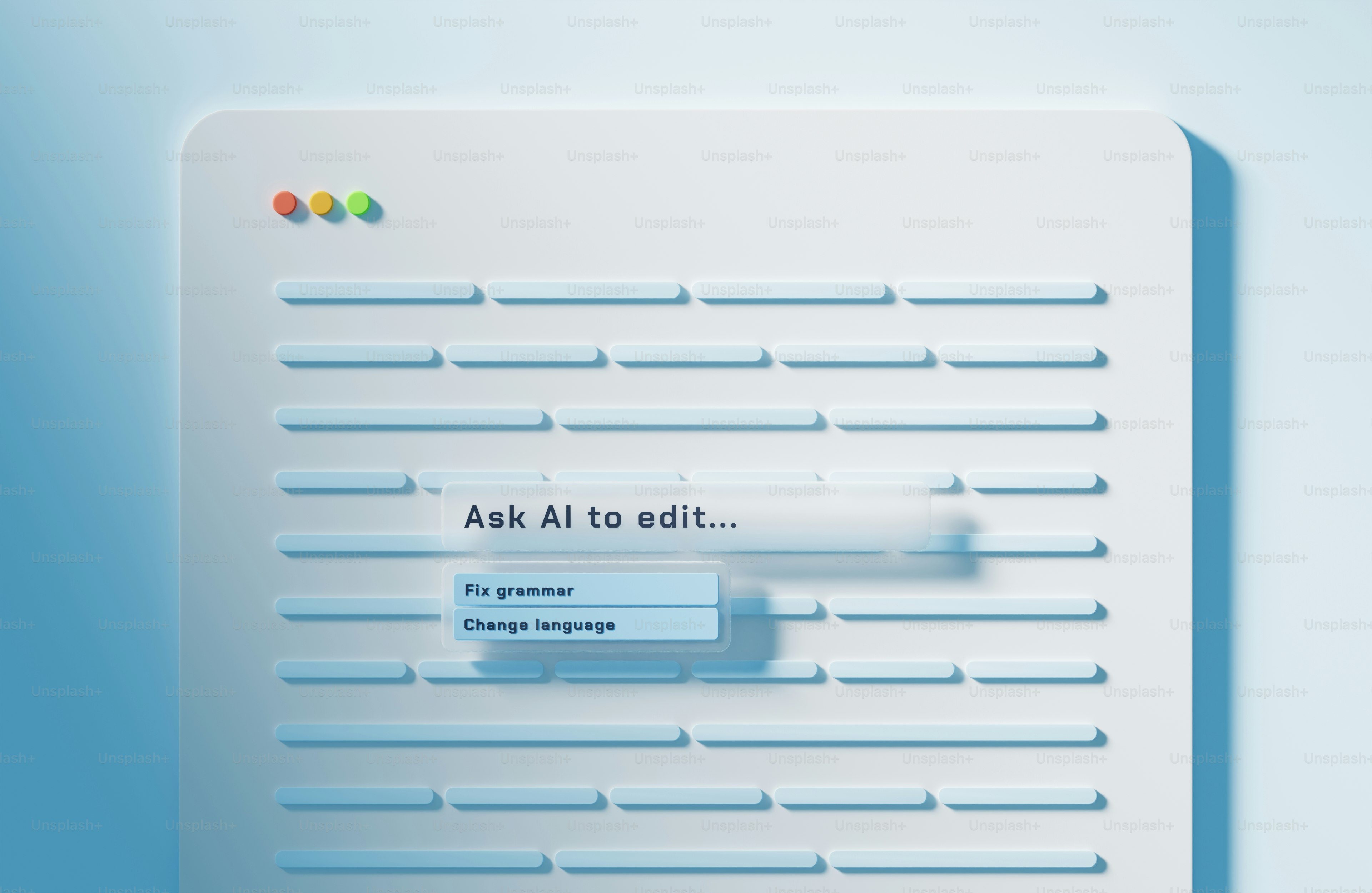 Écran d’ordinateur avec options d’édition IA