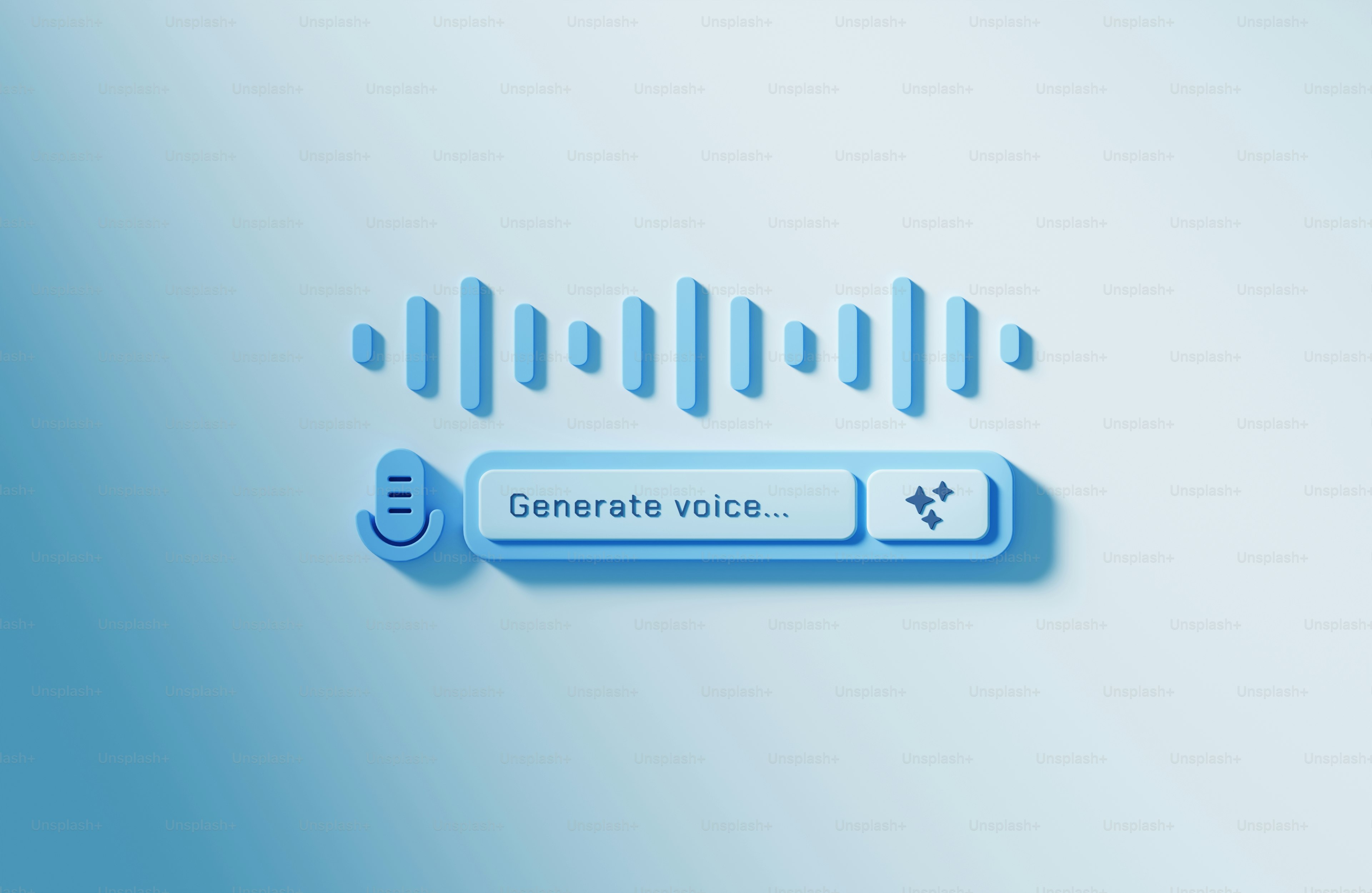 A blue sound wave visualization with a 