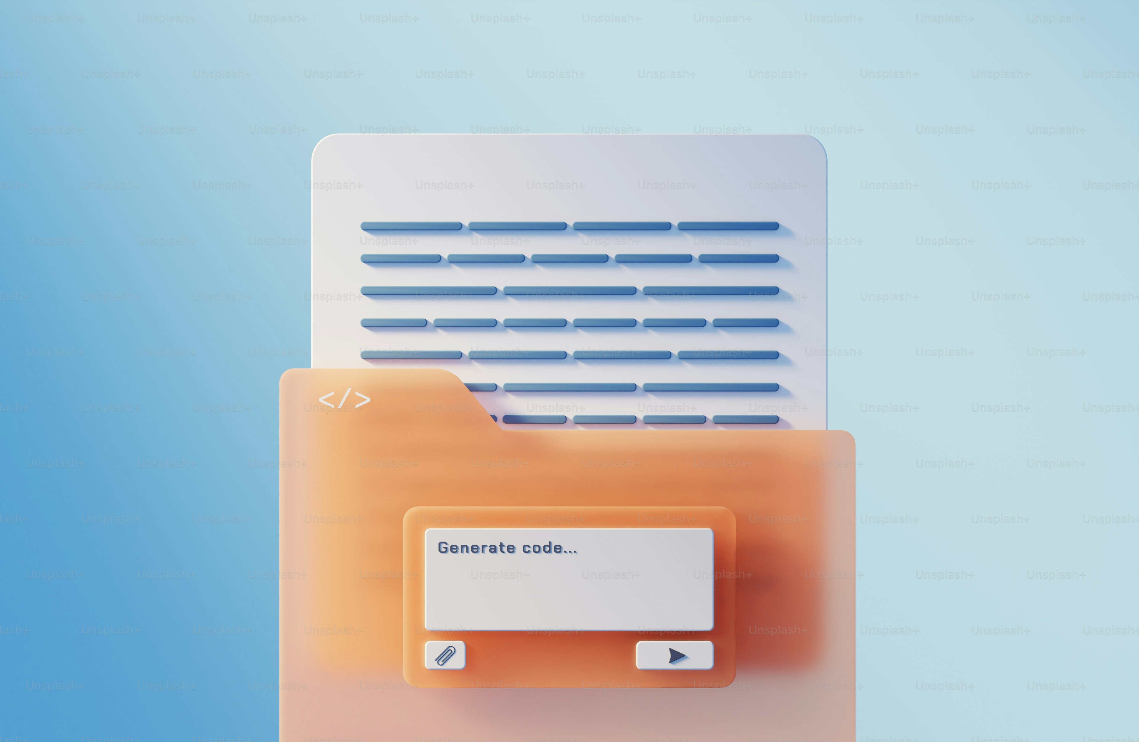 Folder dengan bidang input dokumen dan teks.