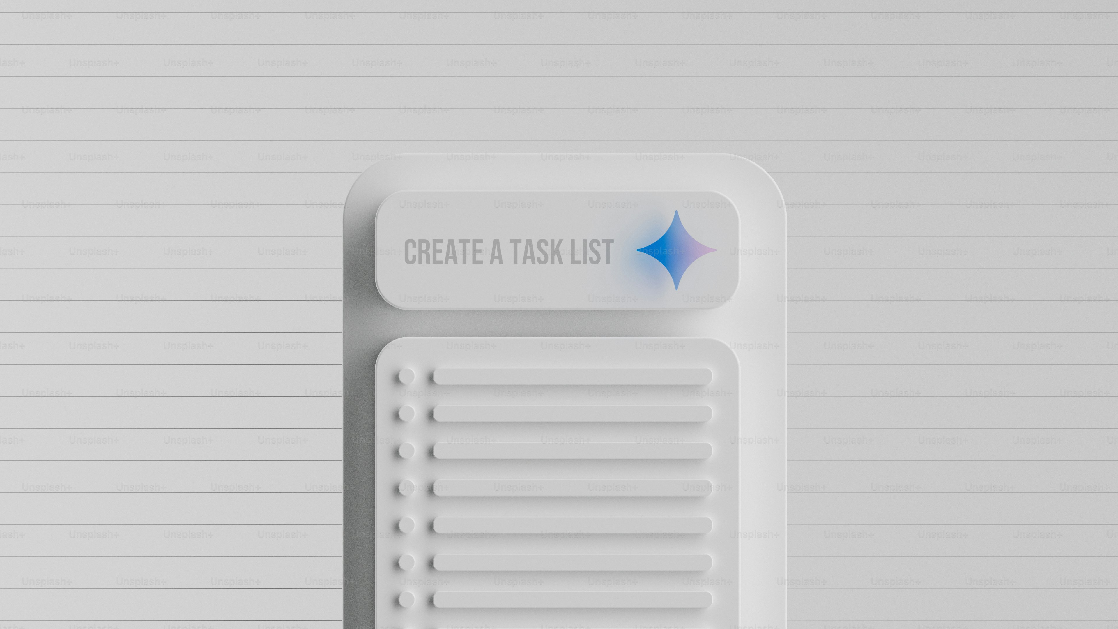 Um design minimalista de uma interface de lista de tarefas.