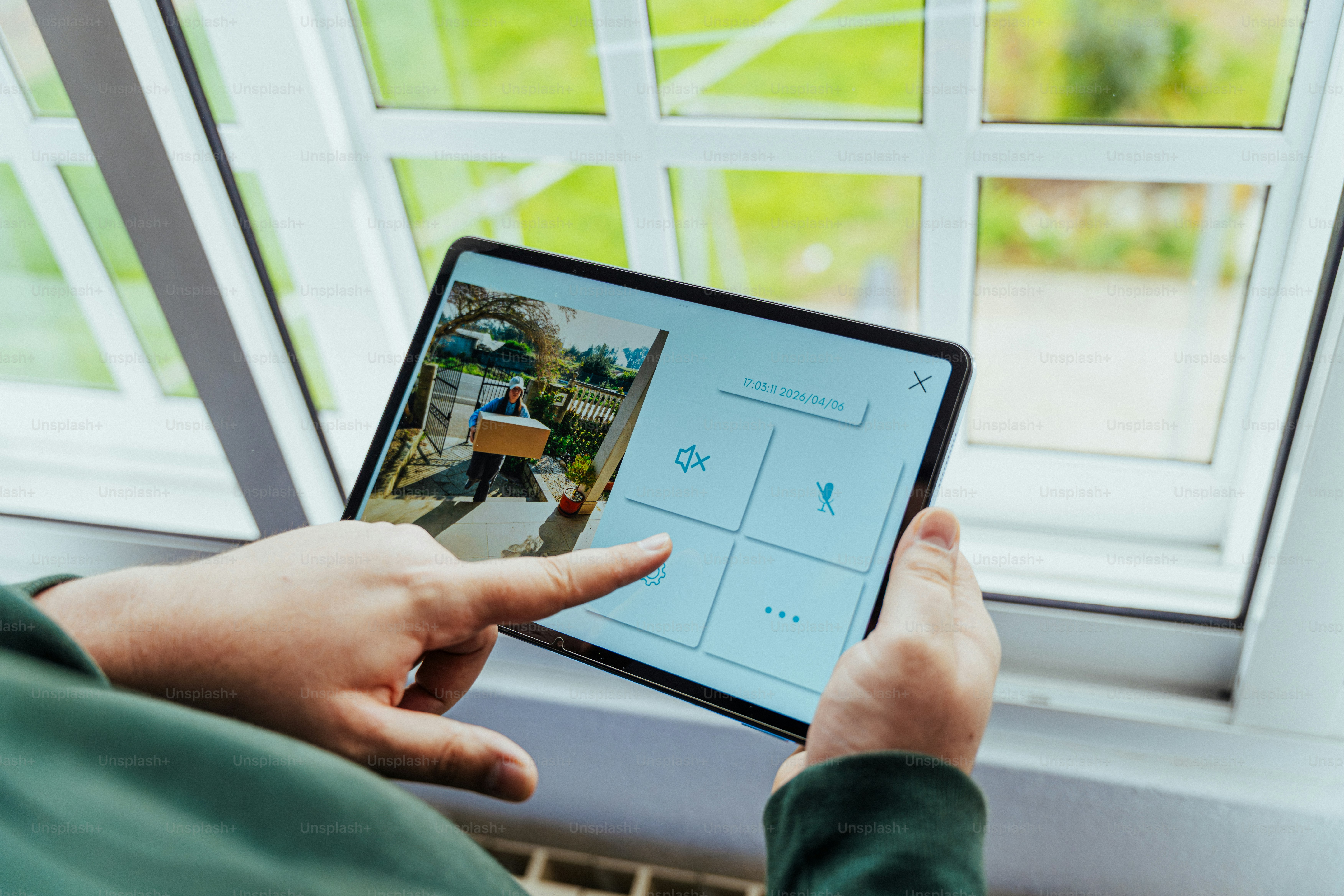 Smartphone app displaying live stream feed from best smart security cameras for home