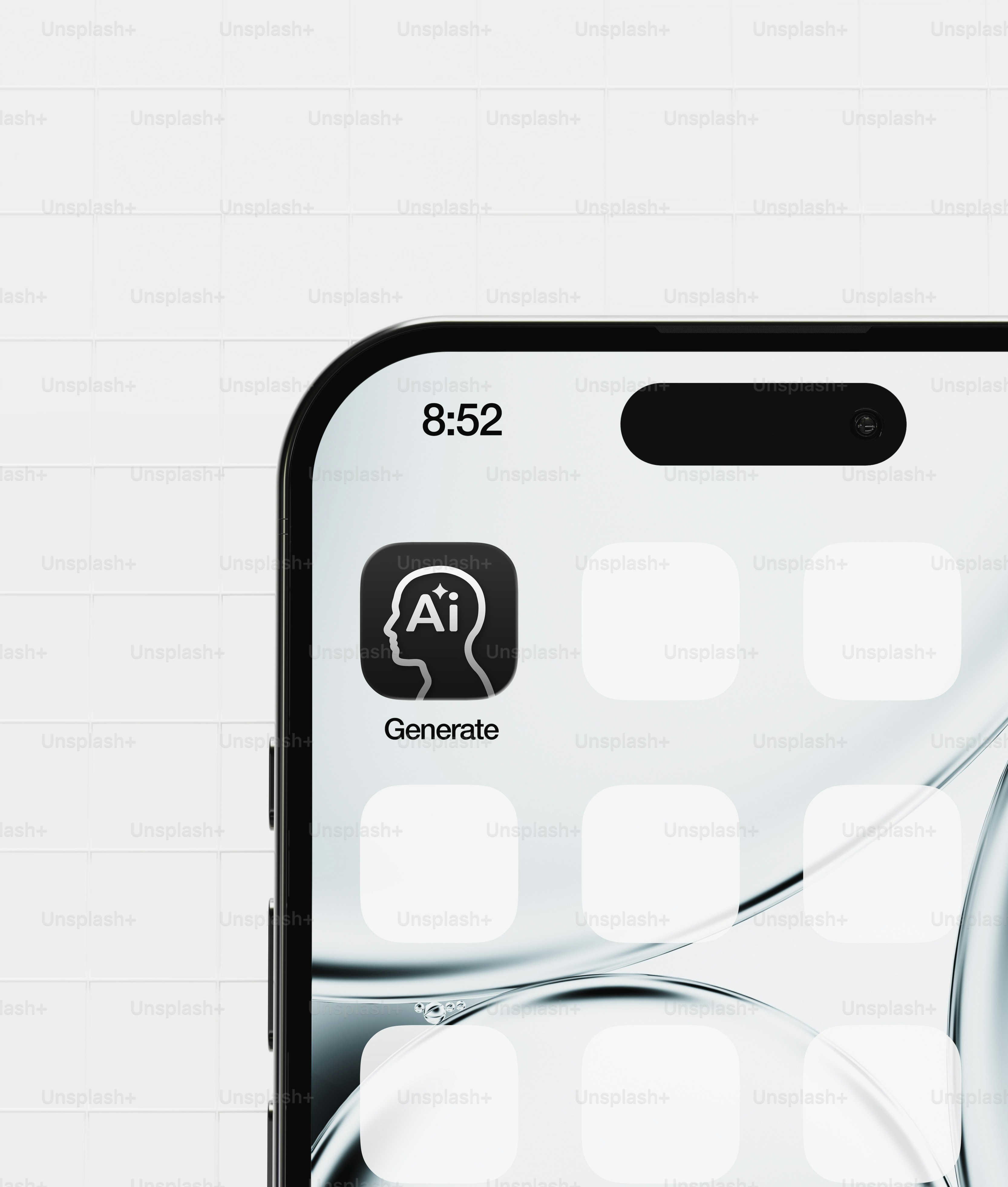 Smartphone screen displaying ai generate app icon. photo – Artificial ...