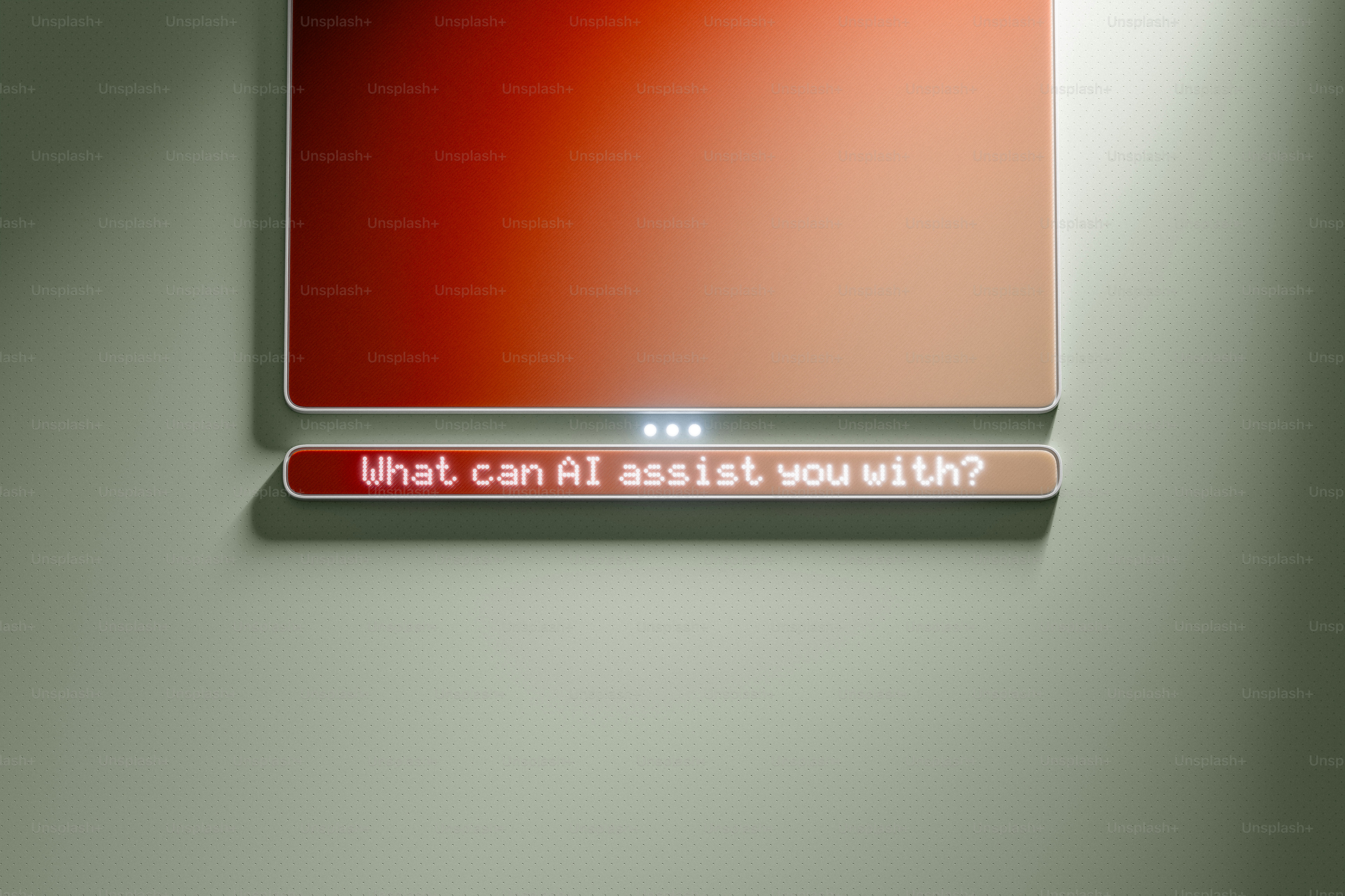 A digital screen displays "what can ai assist you with?"