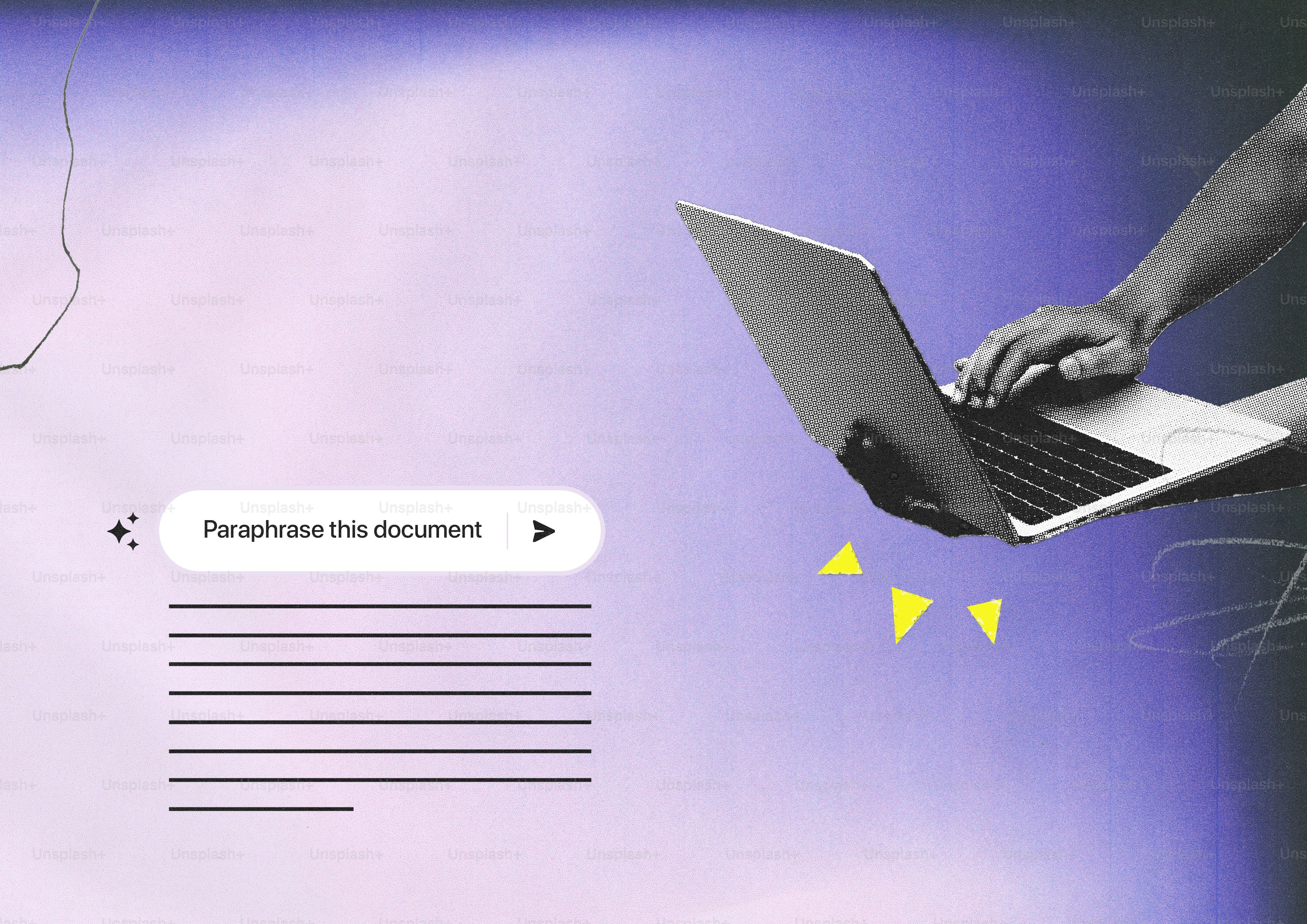 Personne utilisant un ordinateur portable avec des éléments de fond abstraits.