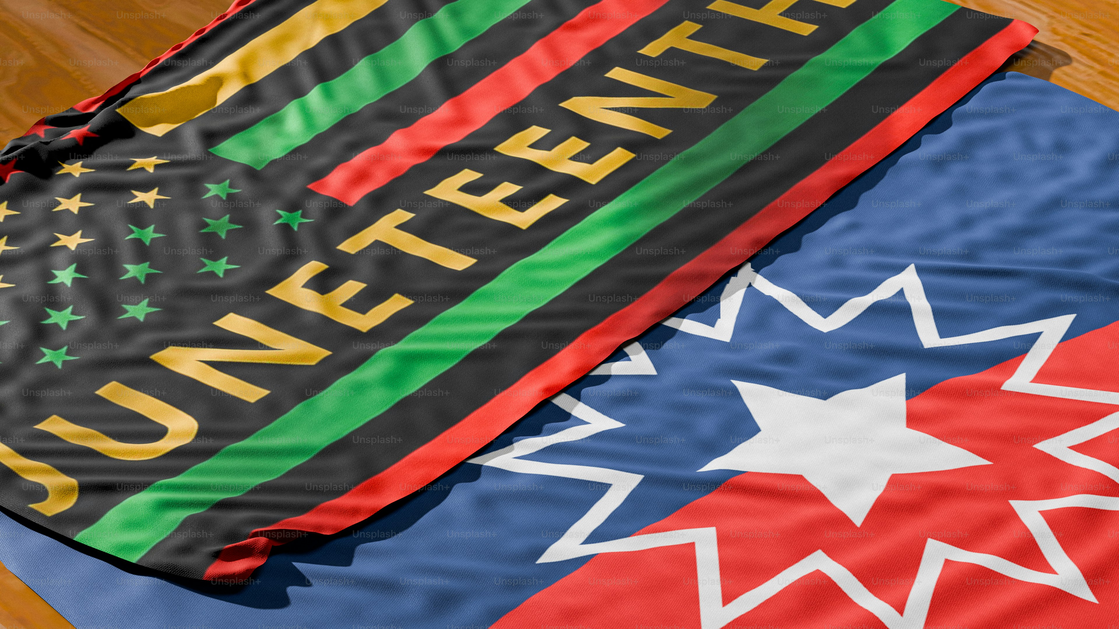 Drapeau Juneteenth avec un motif d’étoiles et de rayures