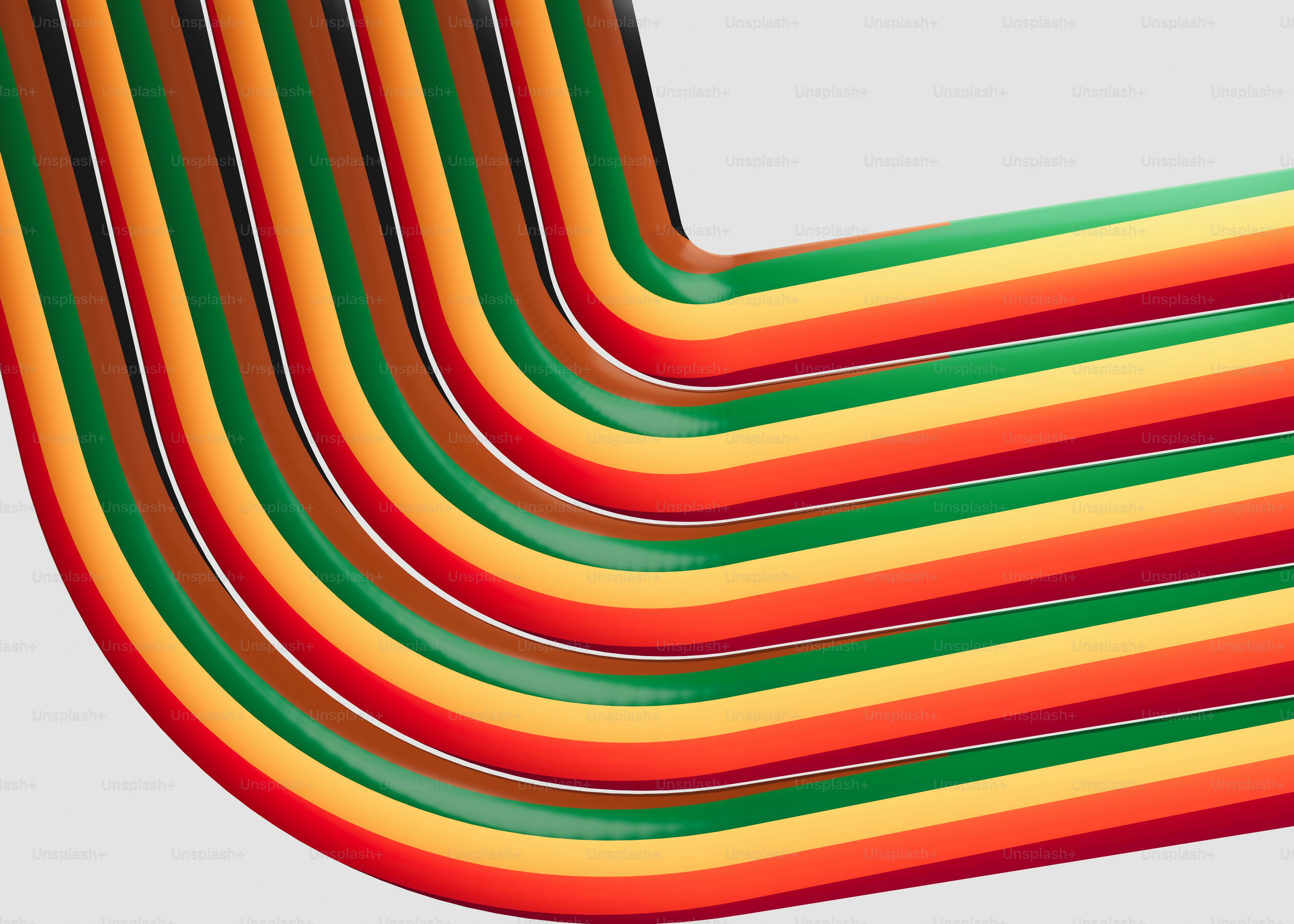 Colorful curved lines on a light gray background