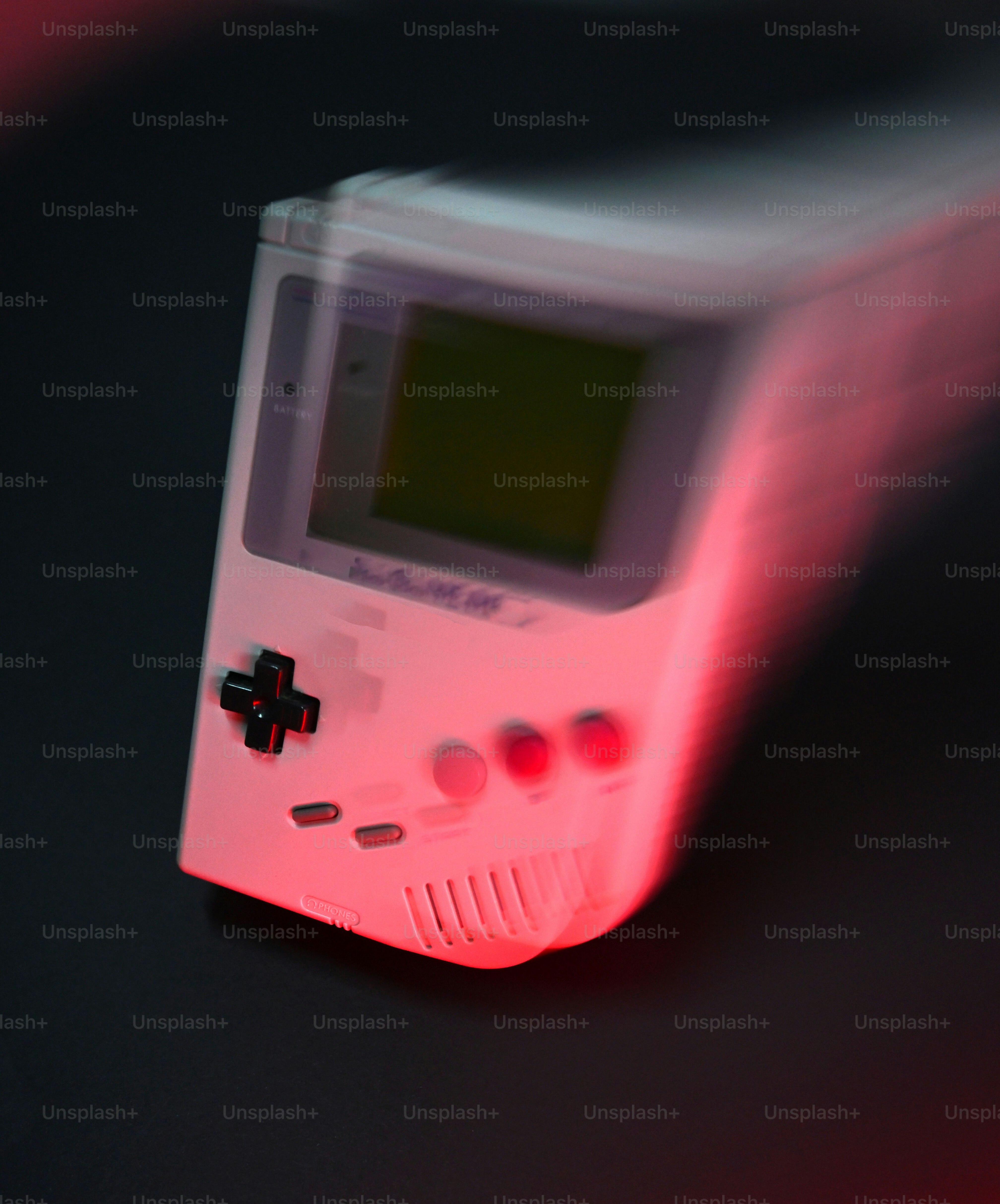 Game boy vintage kabur gerakan dengan lampu merah