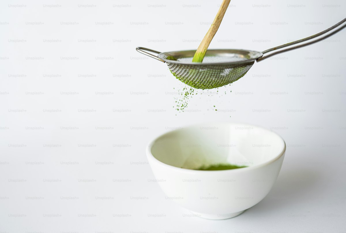 Green powder lab texture — editorial illustration of molecular work