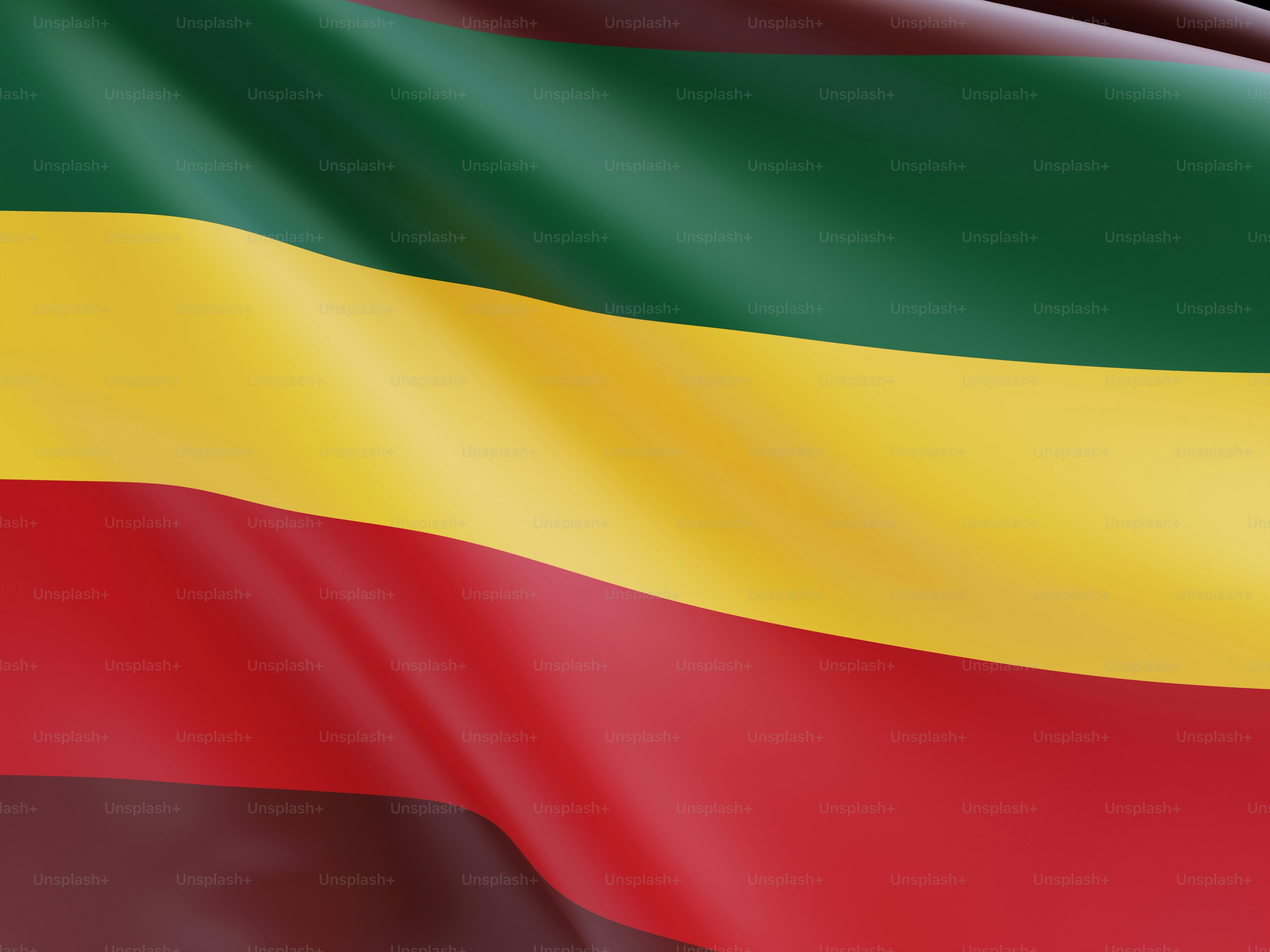 Green, yellow, and red stripes on a flag