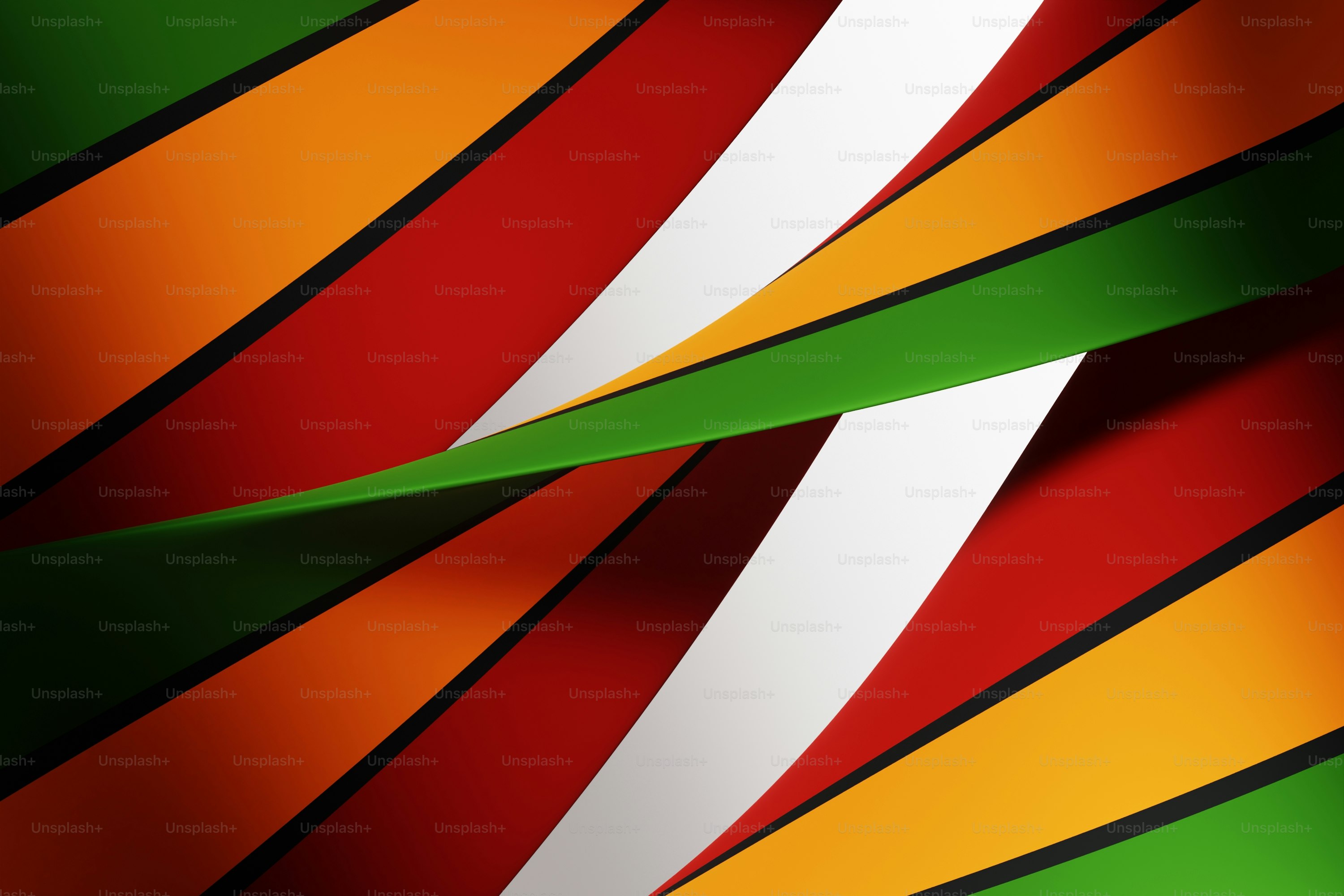 그림자와 하이라이트가 있는 추상적이고 다채로운 줄무늬