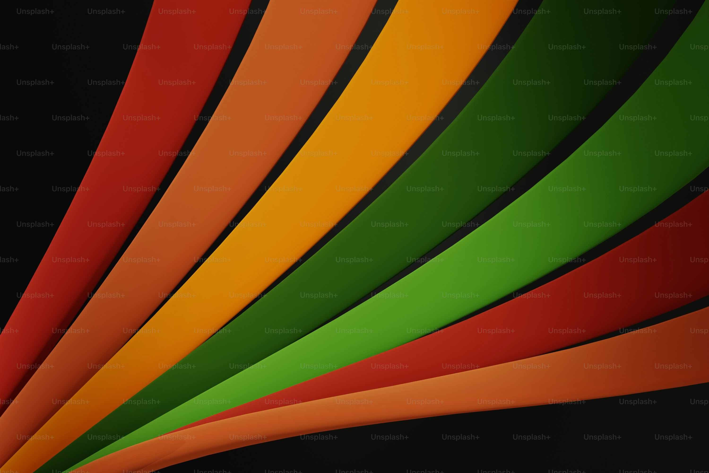 검은 배경에 다채로운 추상 줄무늬가 그려져 있다