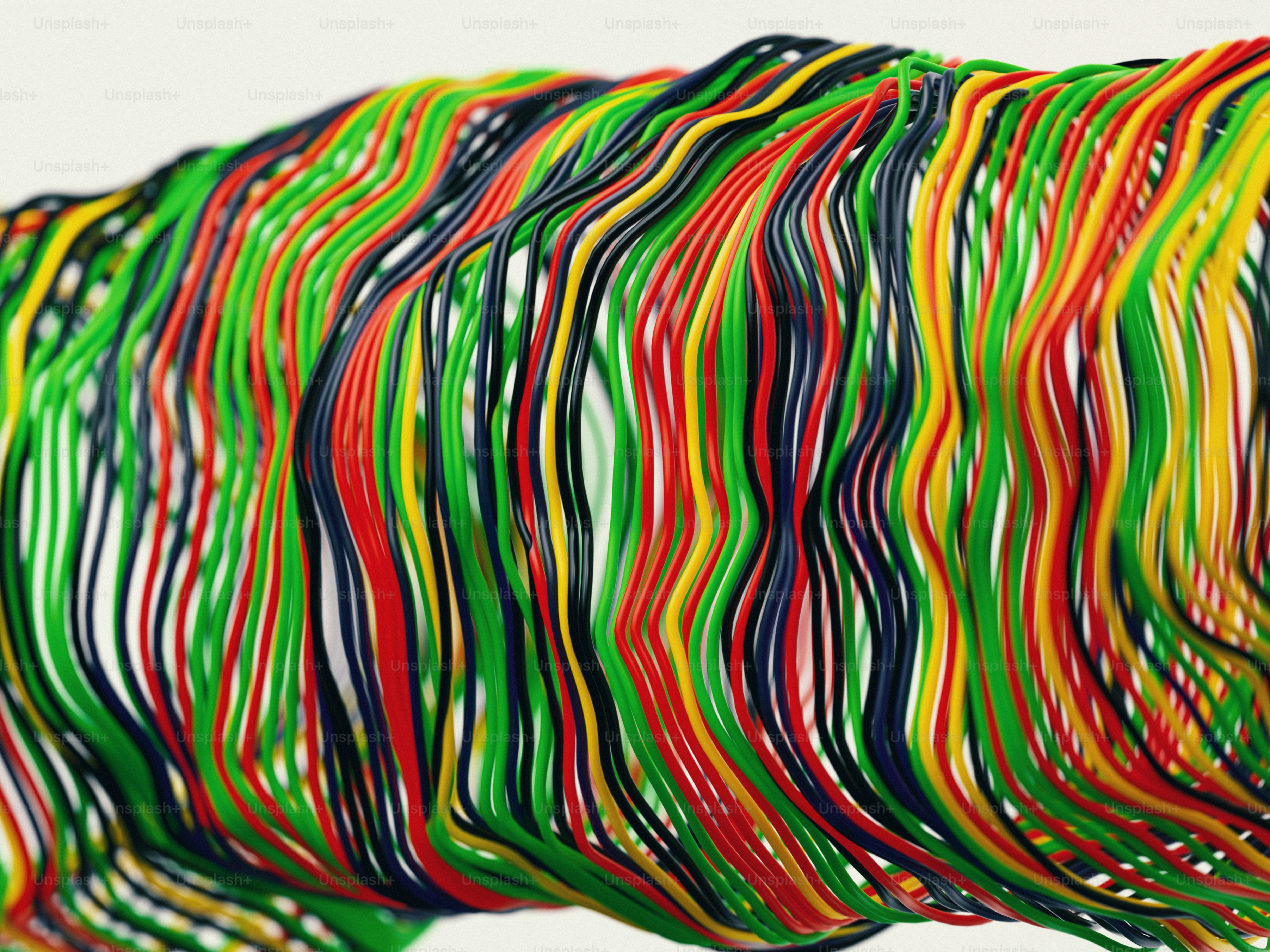 Garis bergelombang abstrak berwarna-warni membentuk permukaan bertekstur