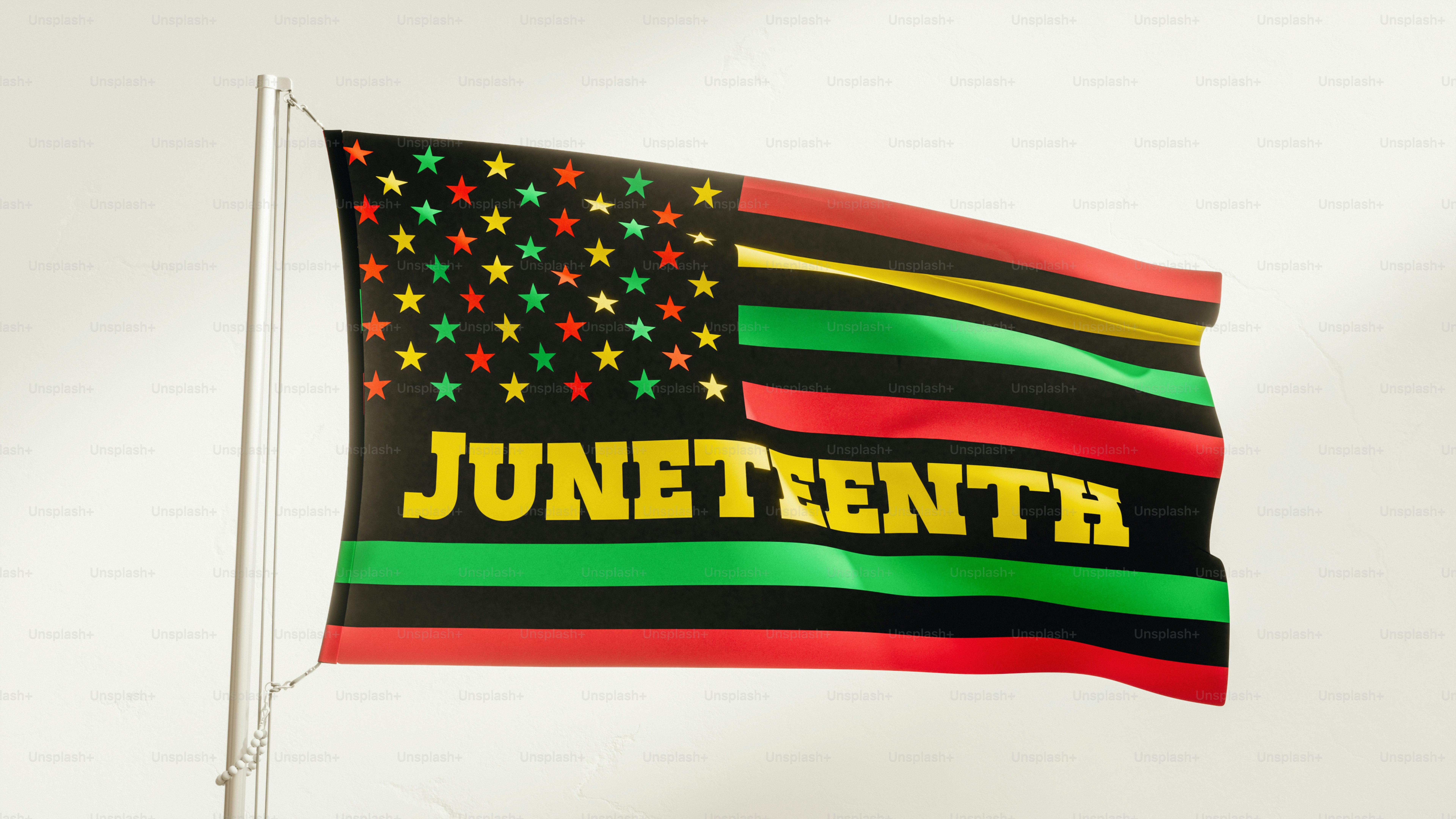 Bandiera del Juneteenth con stelle e strisce