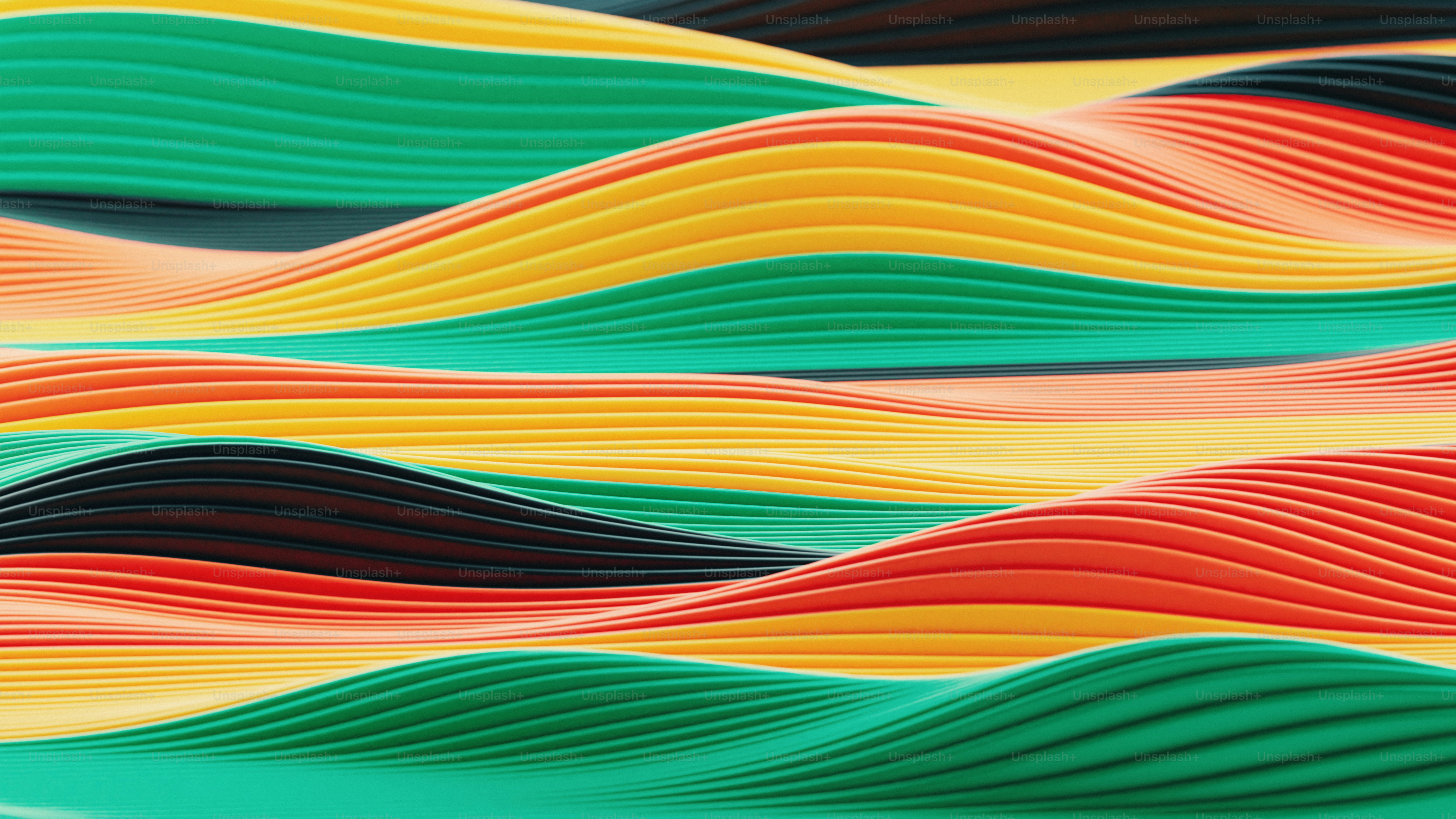 Garis bergelombang warna-warni abstrak dalam pola berulang