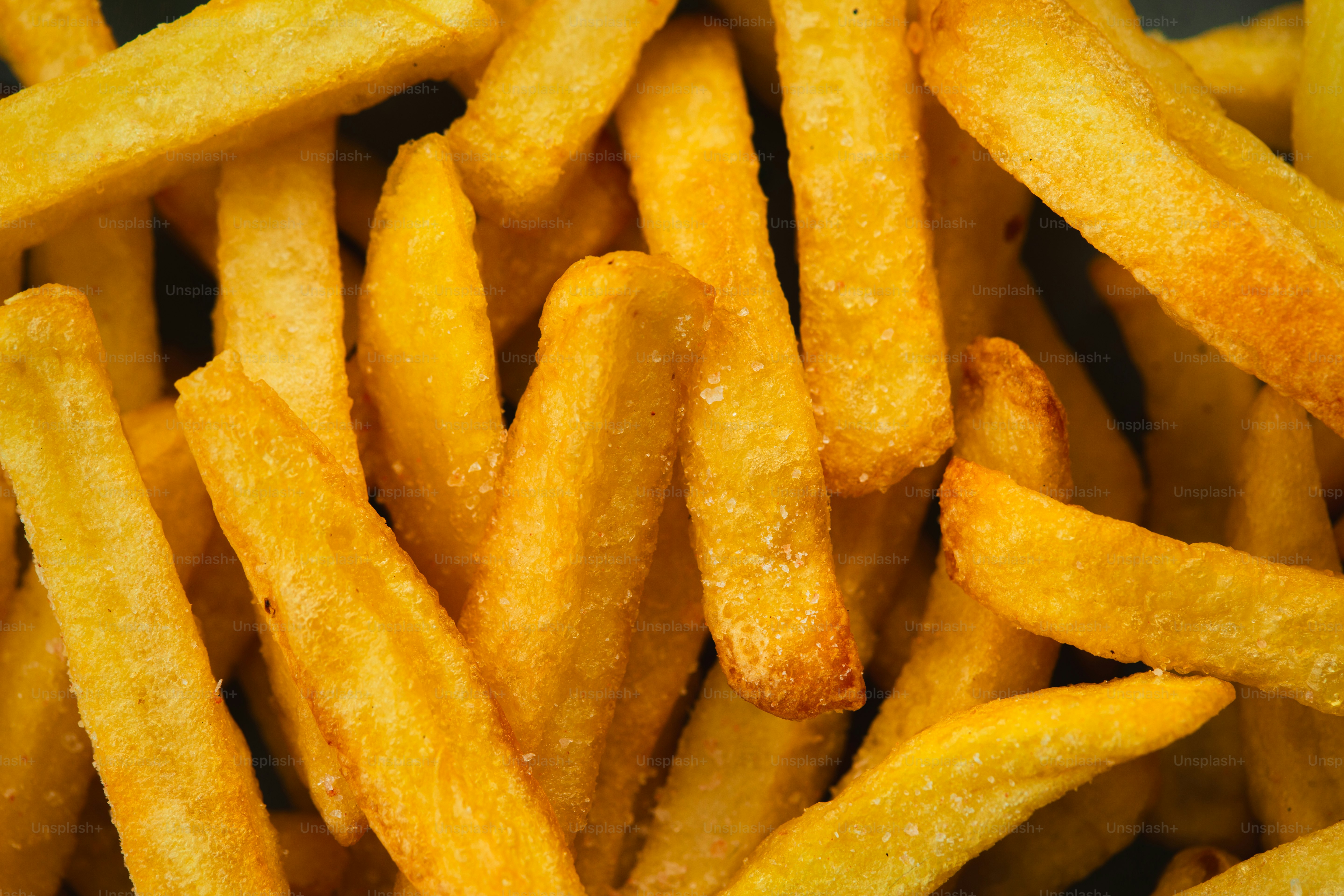 A pile of golden french fries