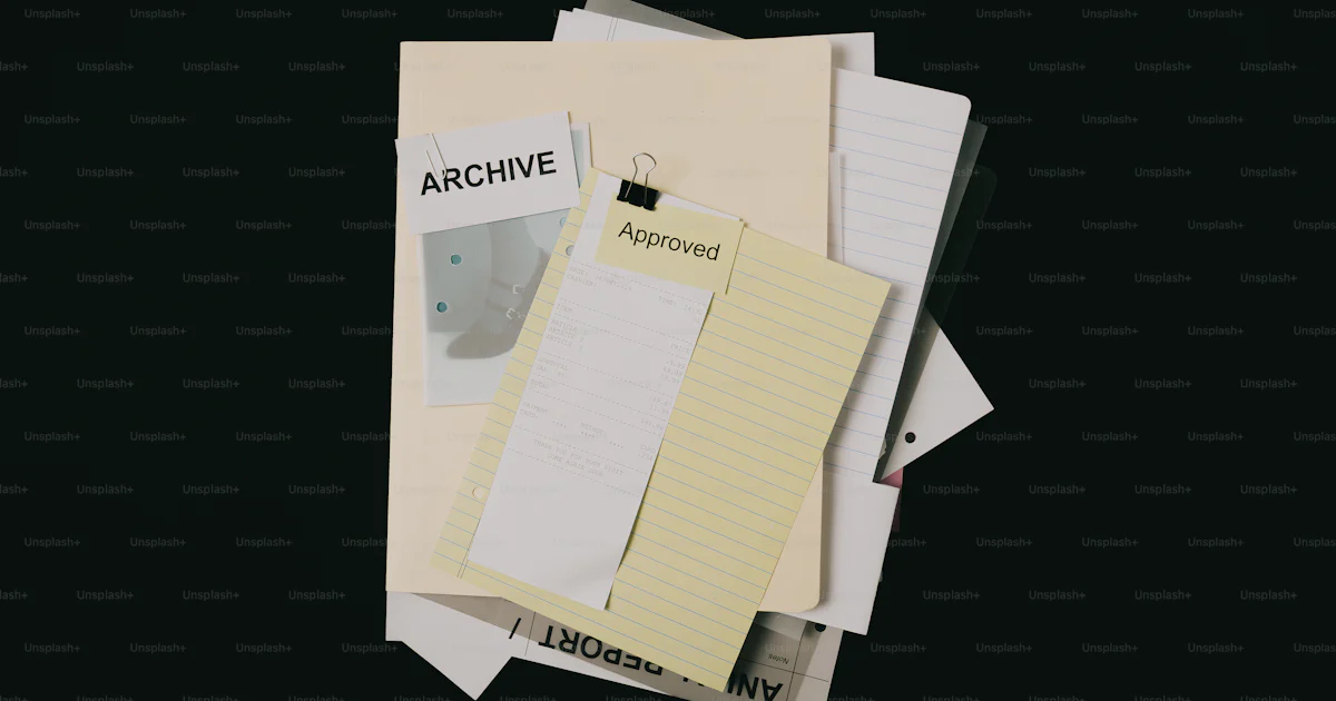 Documents With Labels A pile of documents and folders with labels. photo – Business Image on ...