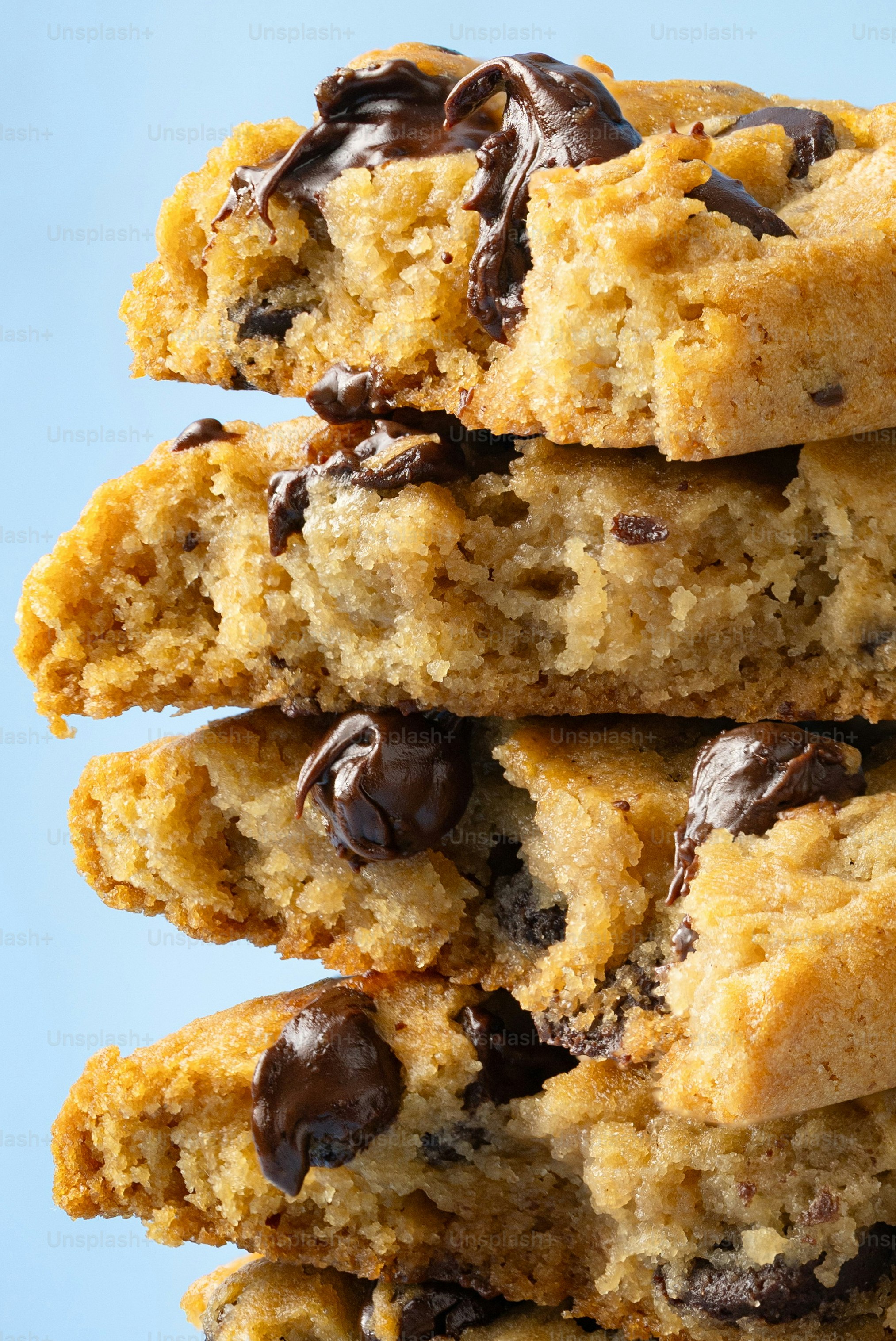 Stack of delicious chocolate chip cookies