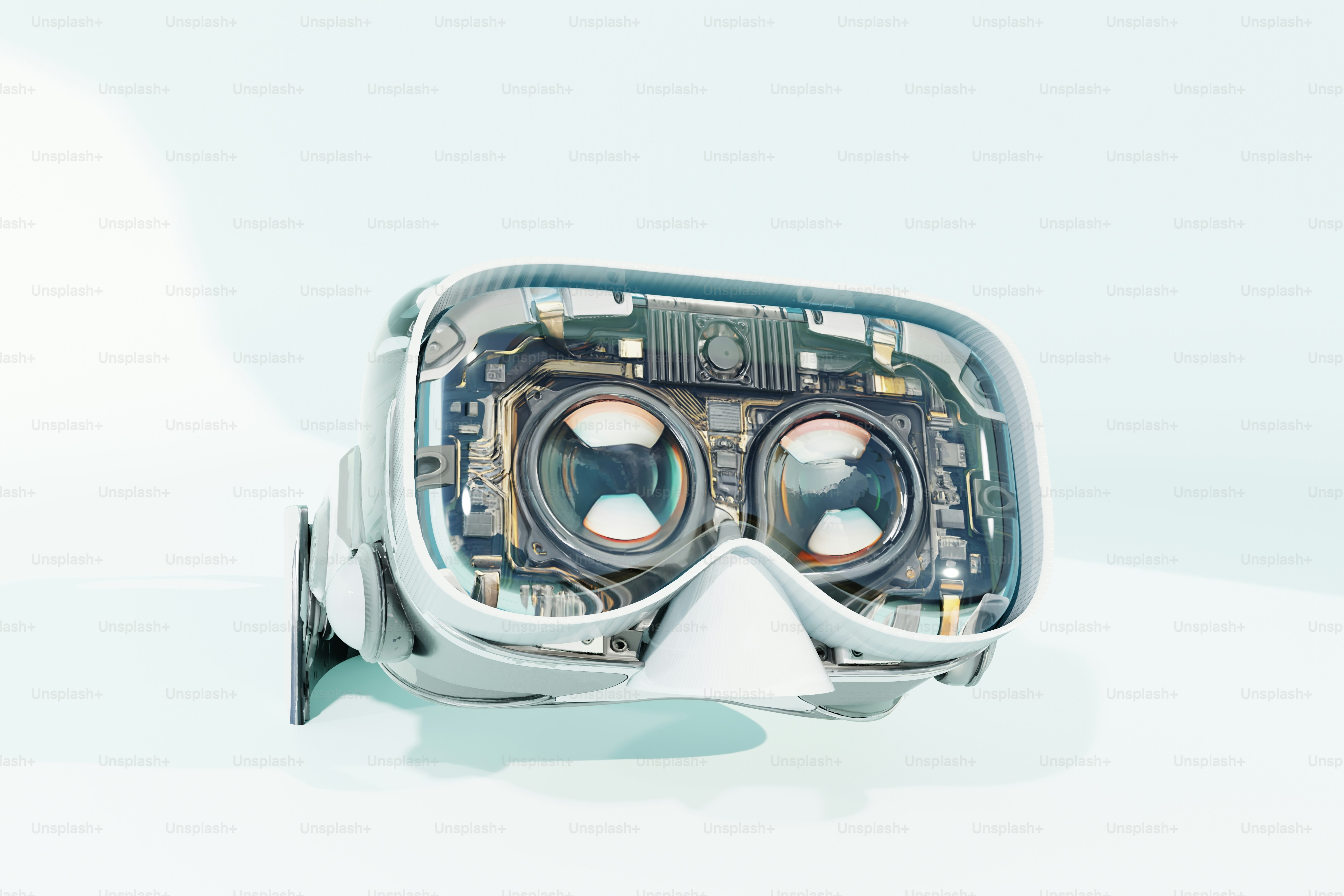 Visore di realtà virtuale con componenti interni visibili