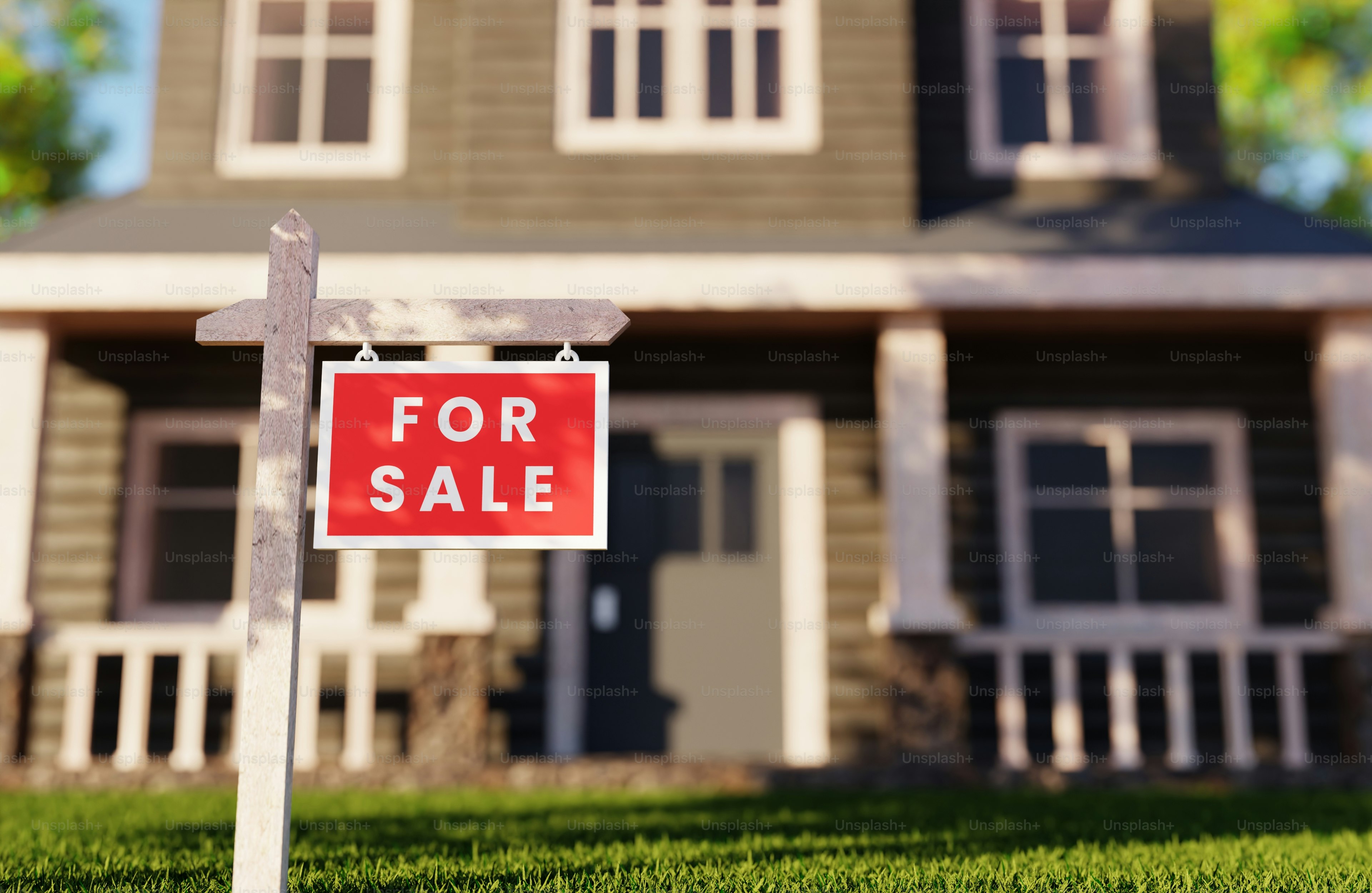 집 앞에 붙은 '매물' 표지판