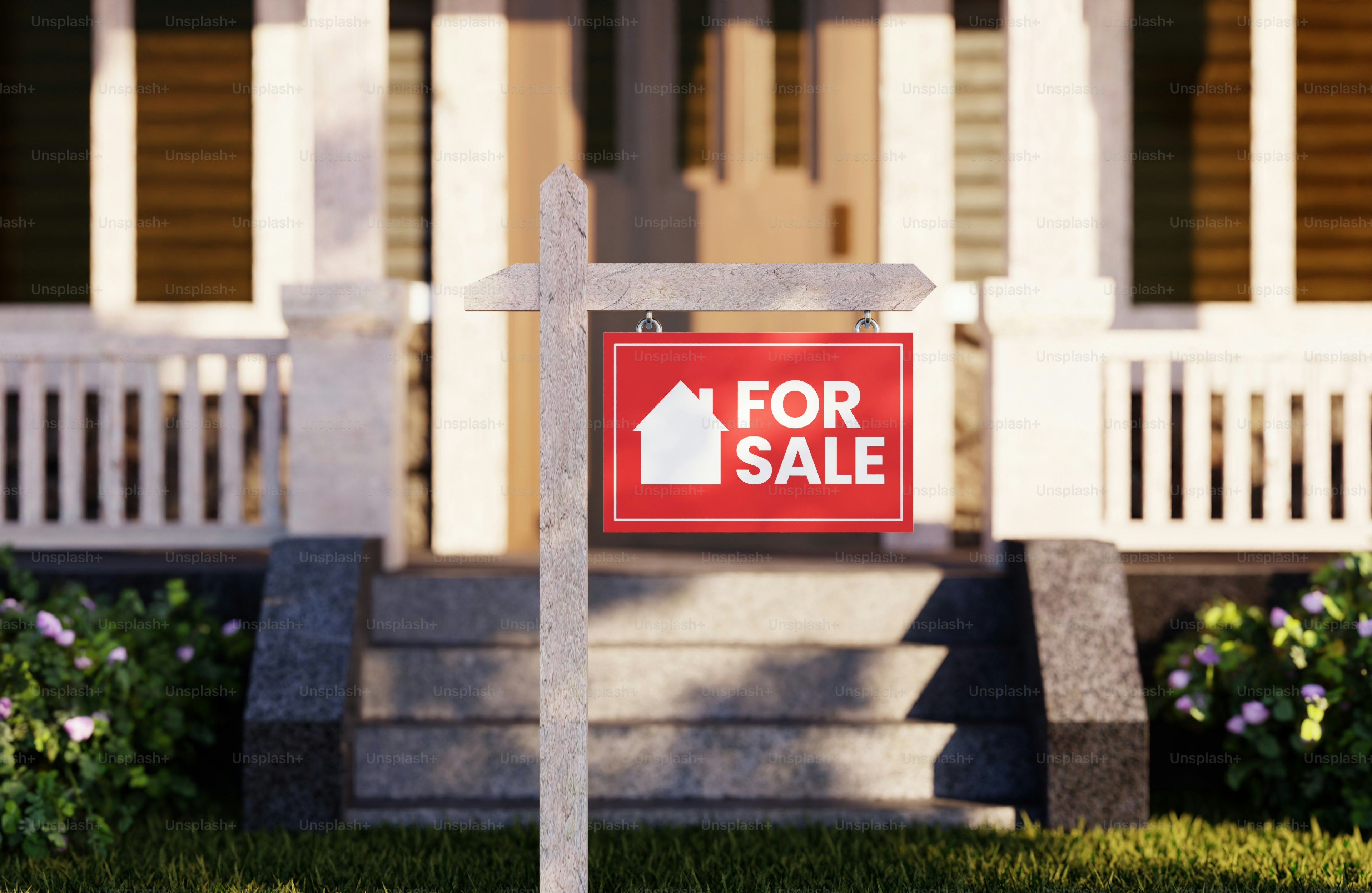 집 앞에 매물 표지판