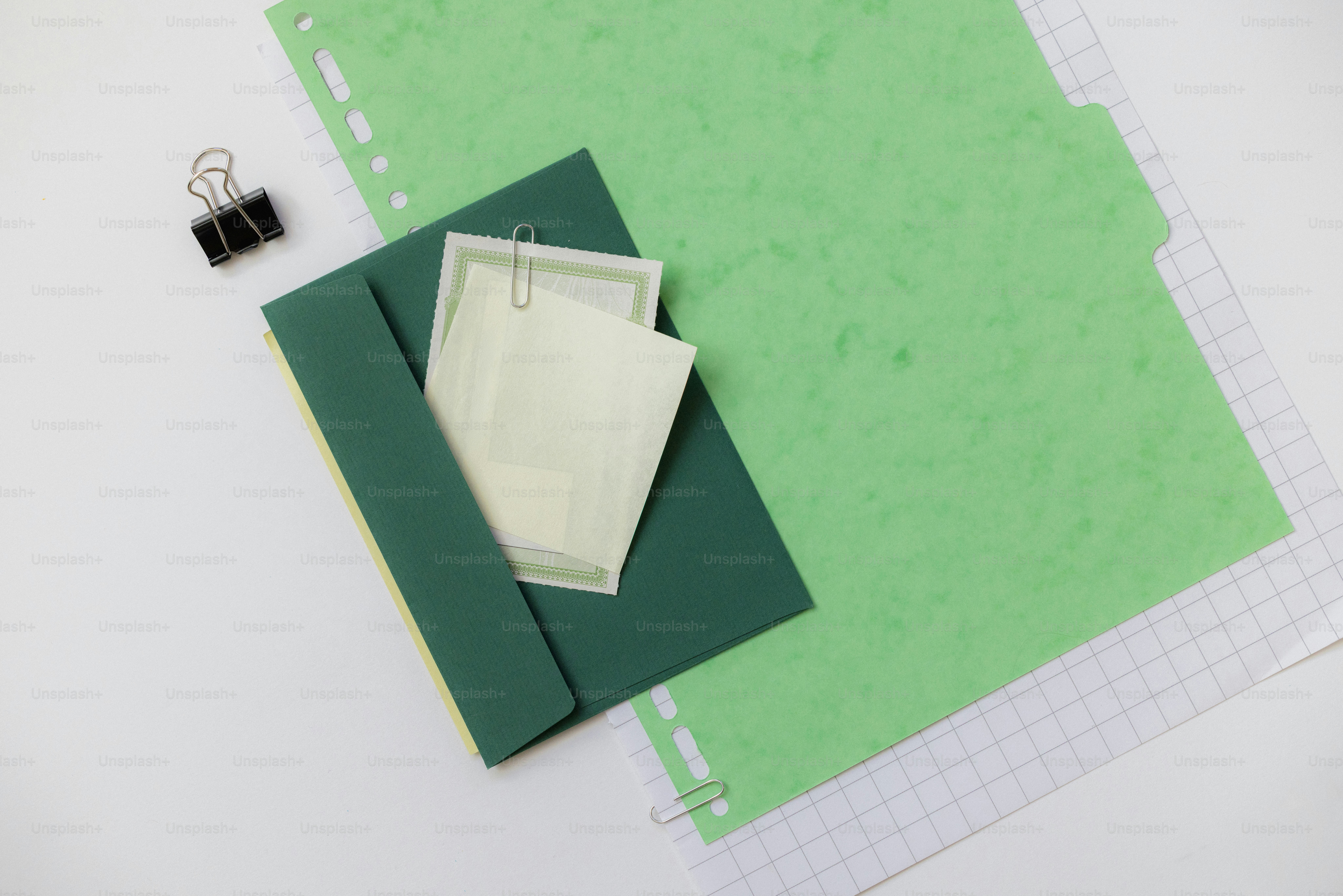 Clipboard with papers and clips on white background photo – Paper Image ...