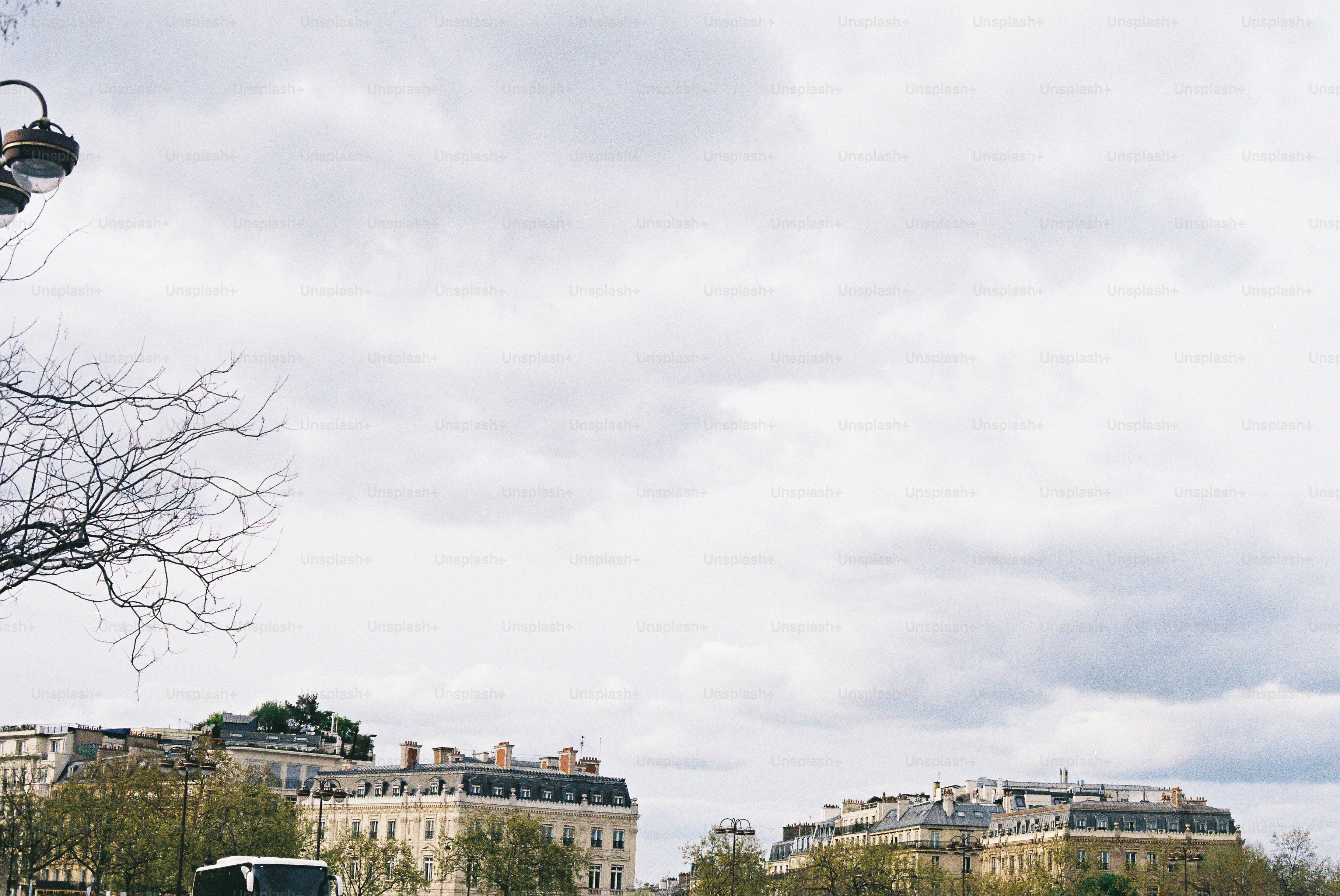 Buildings and trees under a cloudy sky photo – Architecture Image on ...