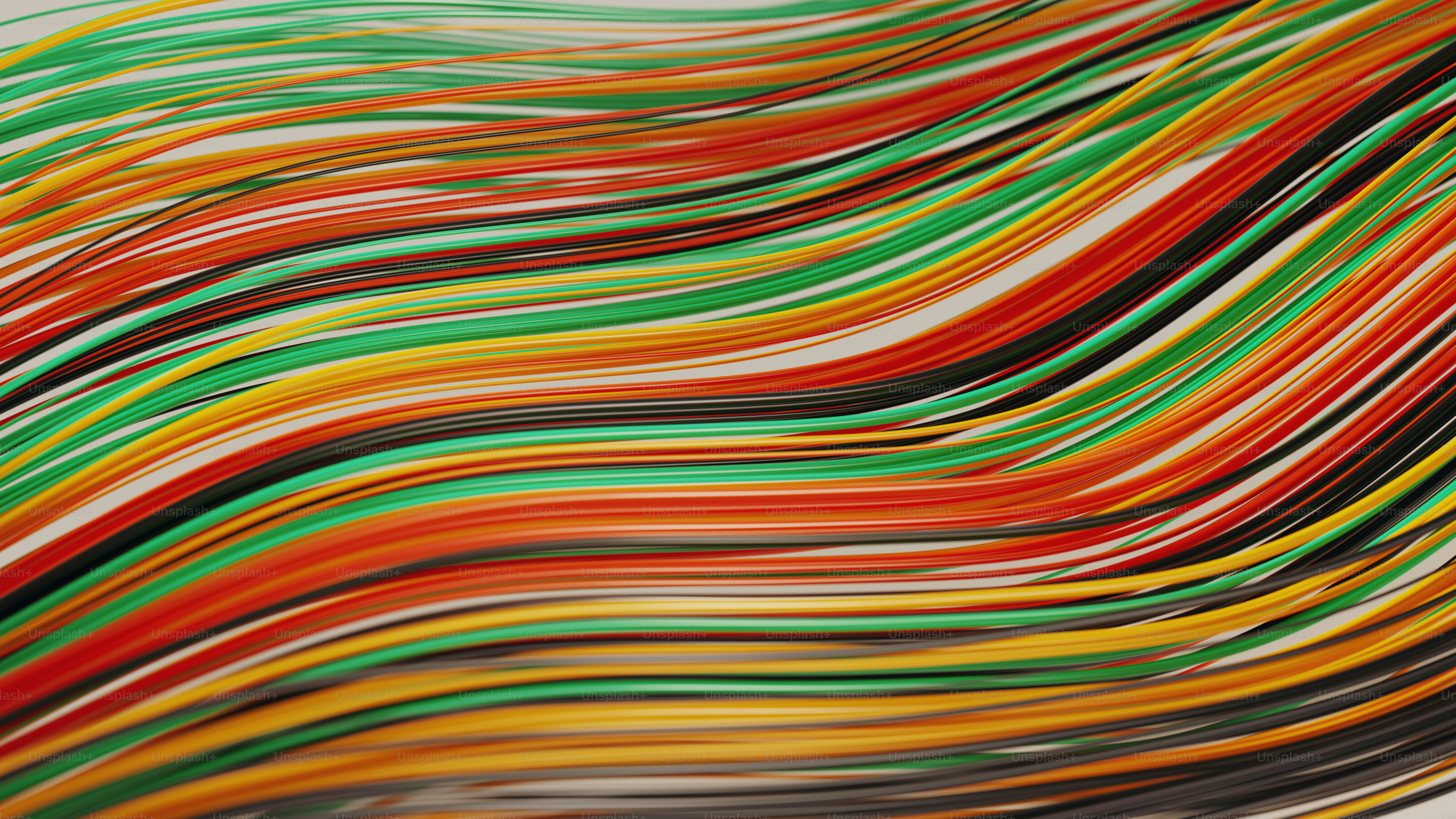 Linee colorate e astratte e ondulate di vari colori