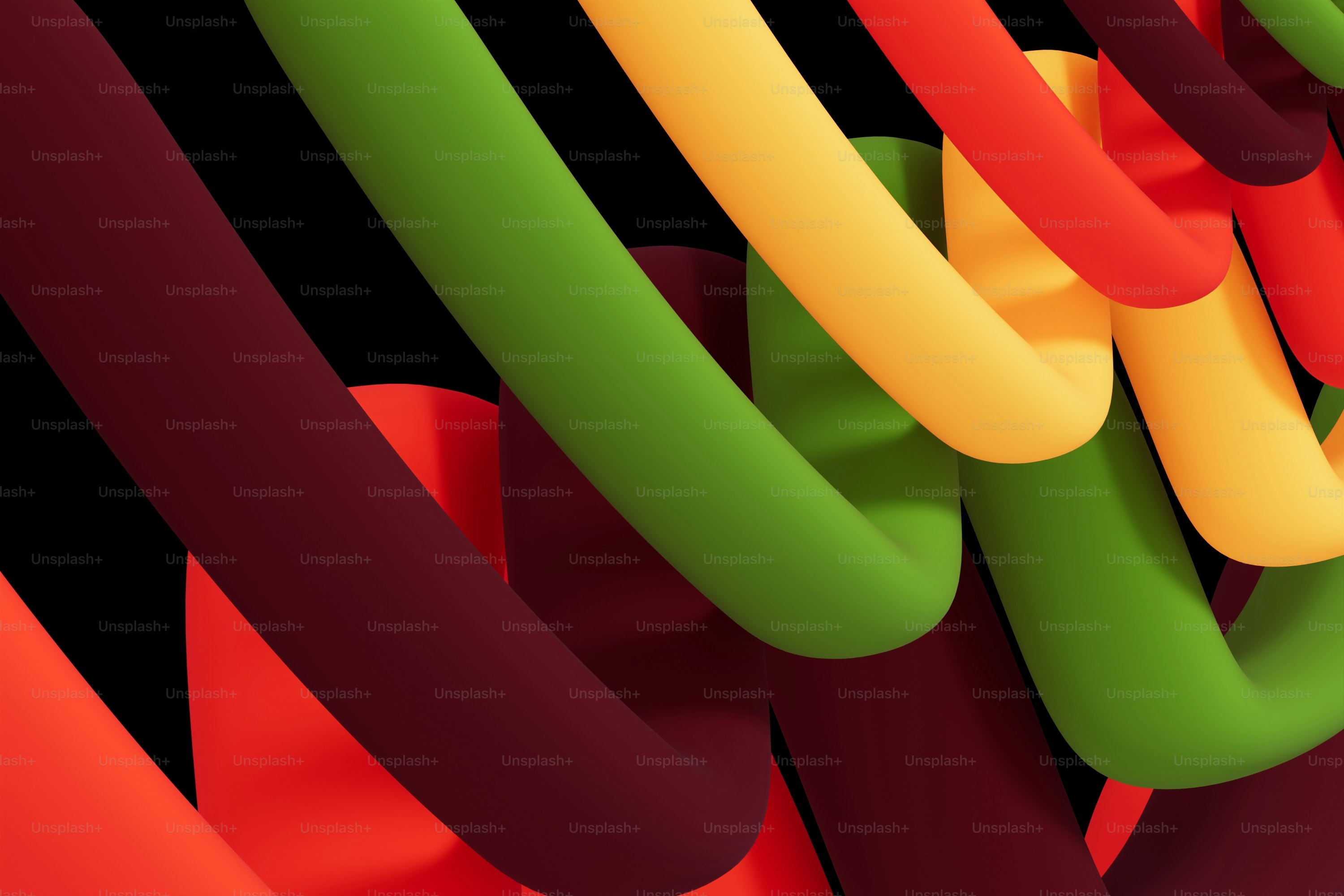 Bunte abstrakte Röhren auf dunklem Hintergrund