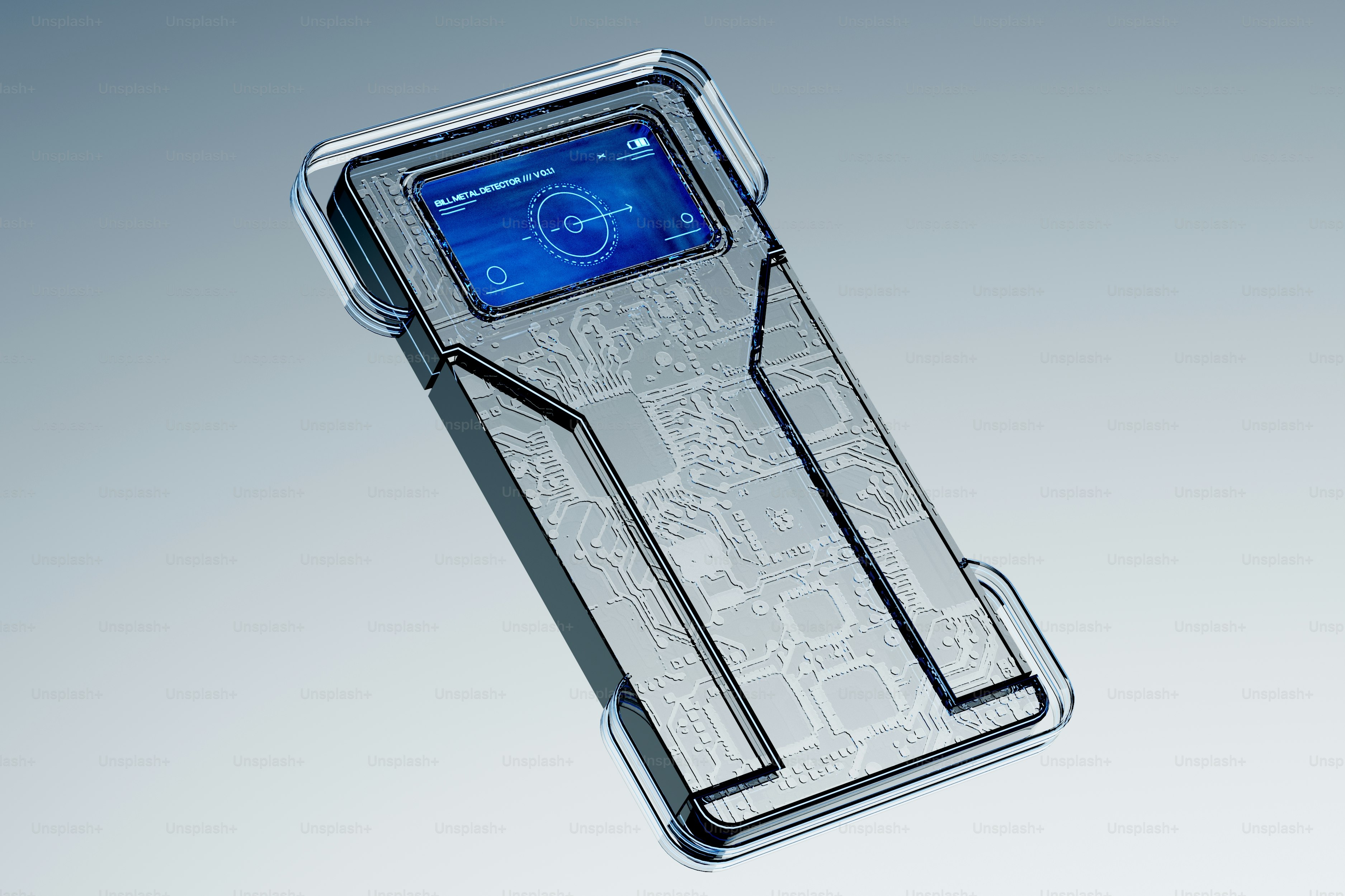 Appareil portable futuriste avec écran numérique