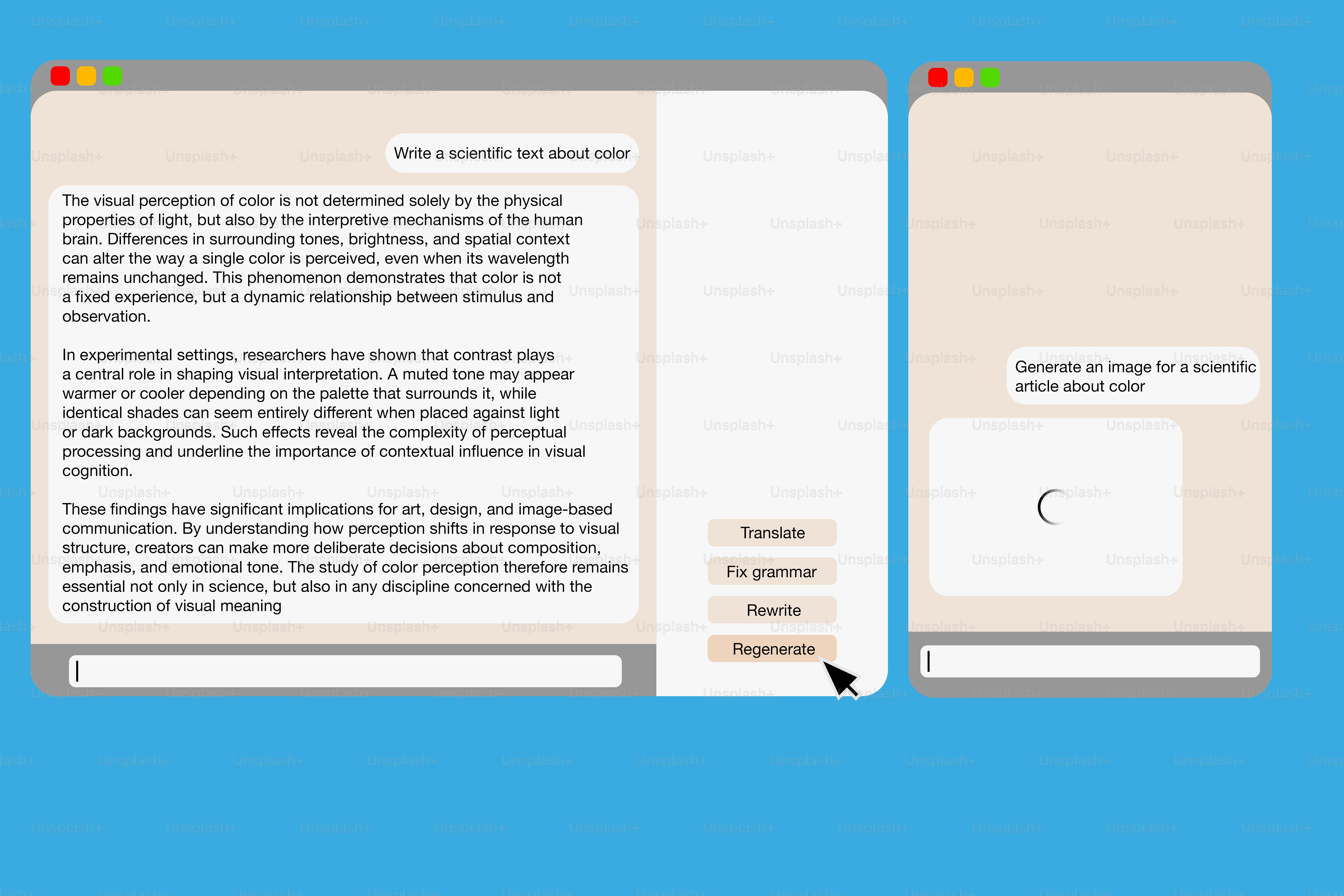 Computer screen displaying text and chat interface
