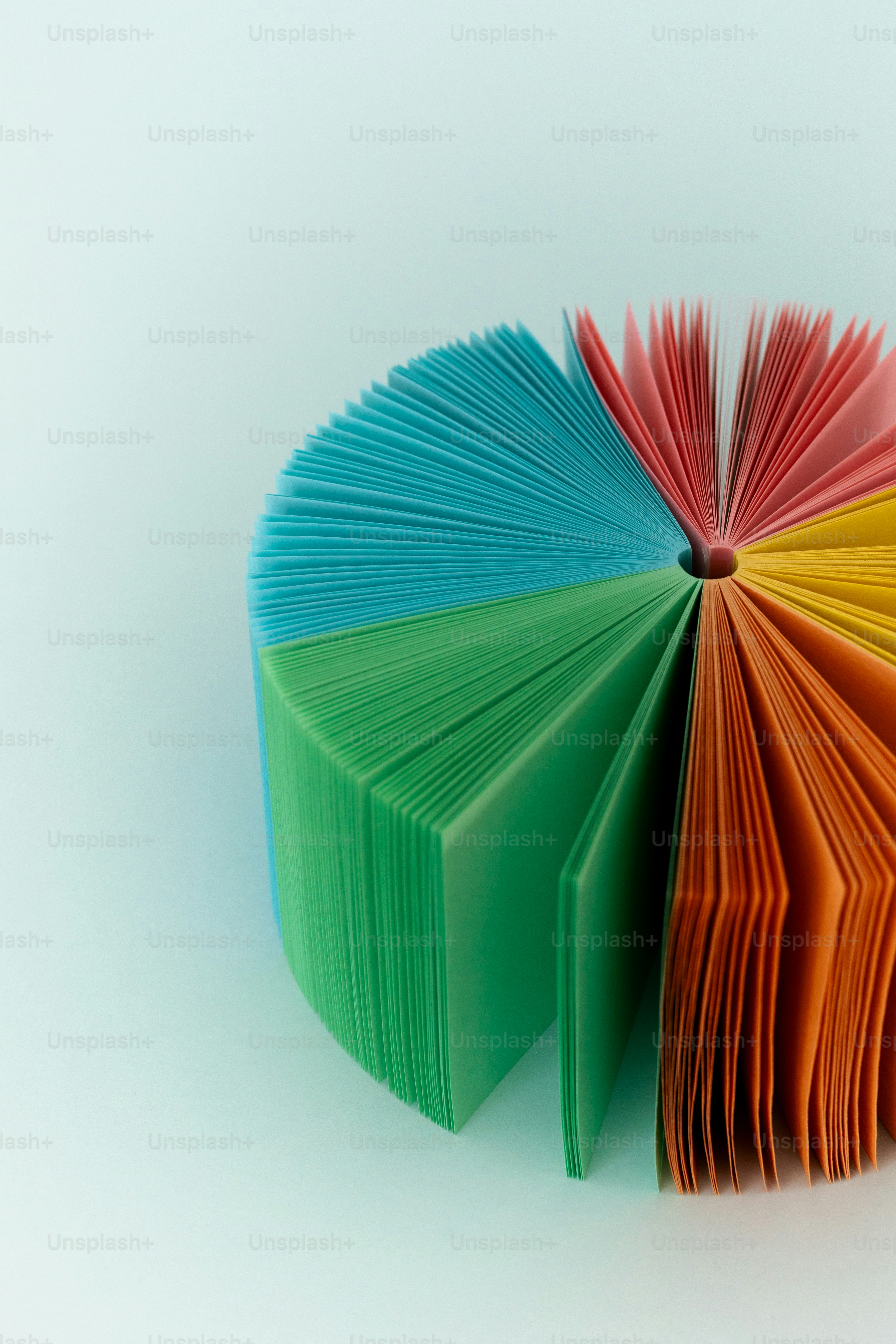 Colorful sticky notes arranged in a circle