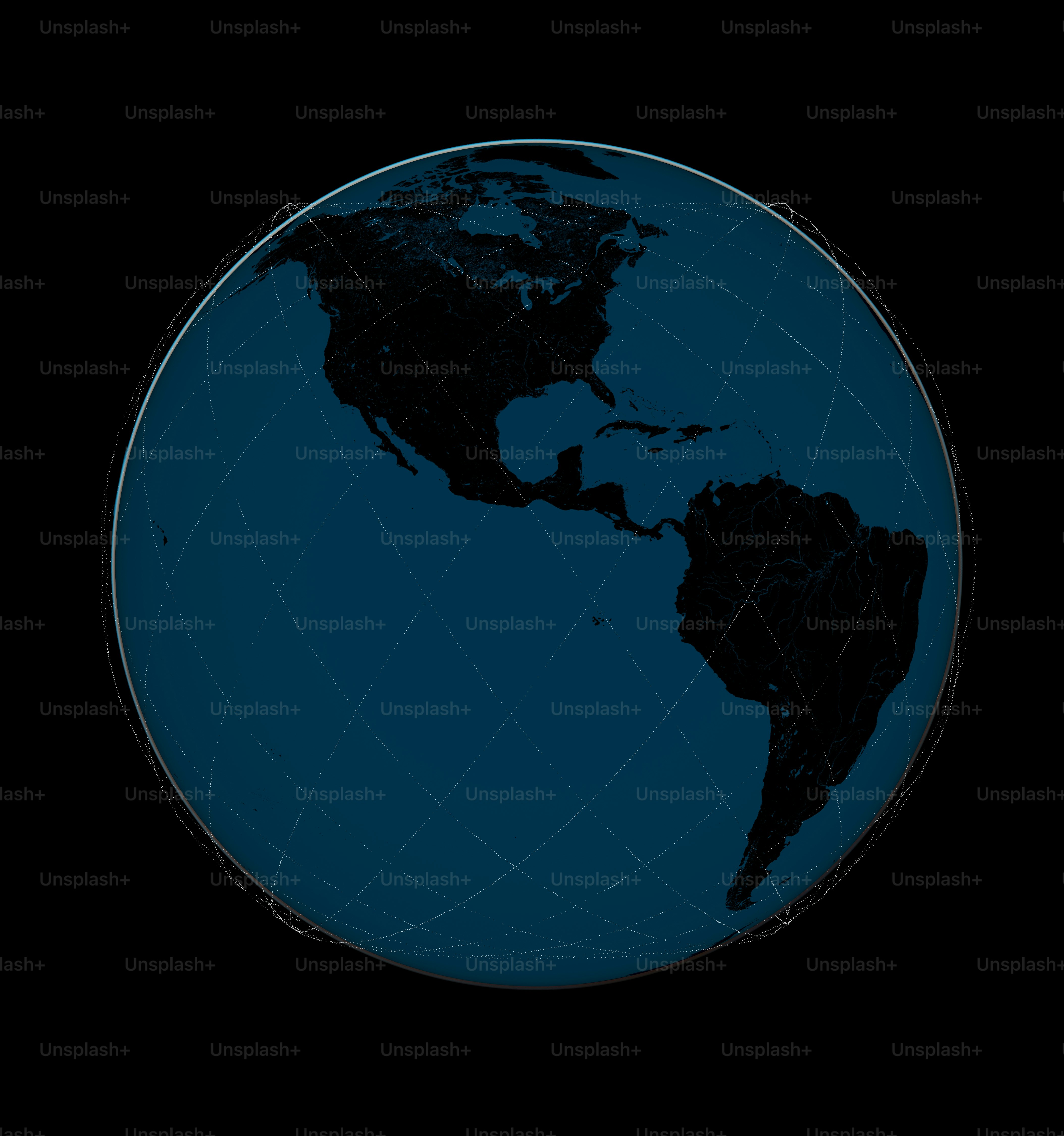 Digital globe showing north and south america