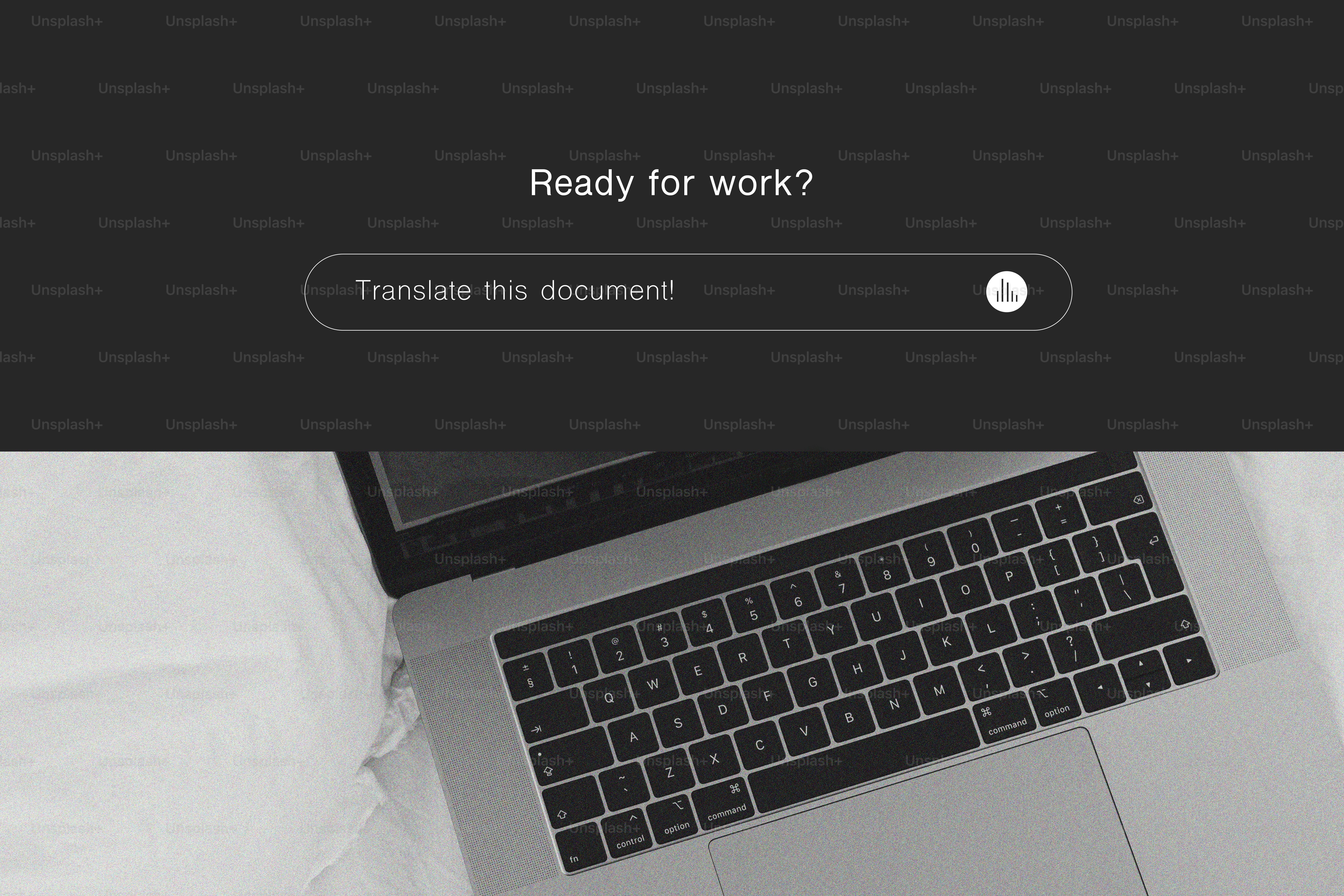 Laptop dengan teks "siap bekerja?"