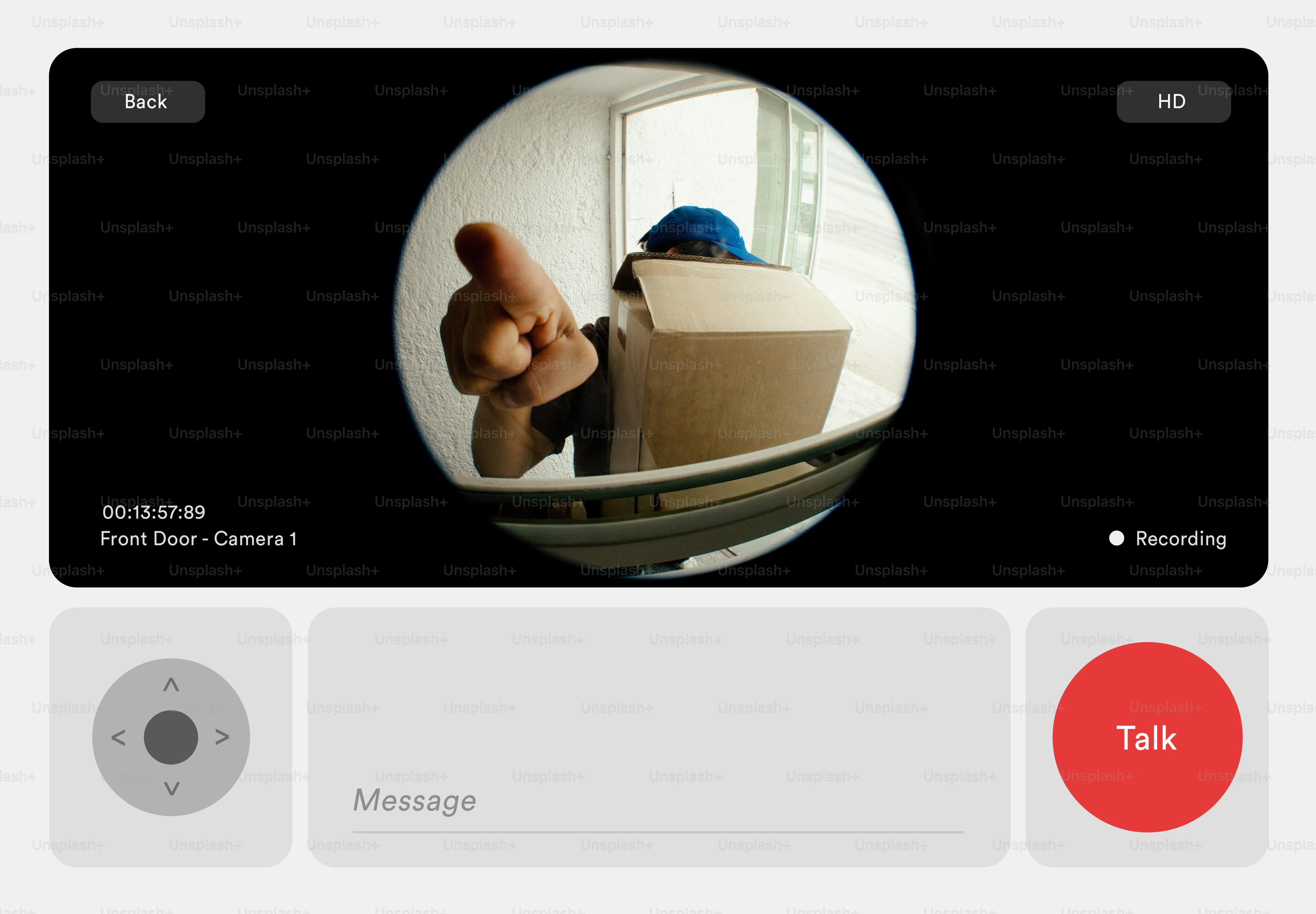 Delivery person holding a package, pointing at camera photo – Logistics ...