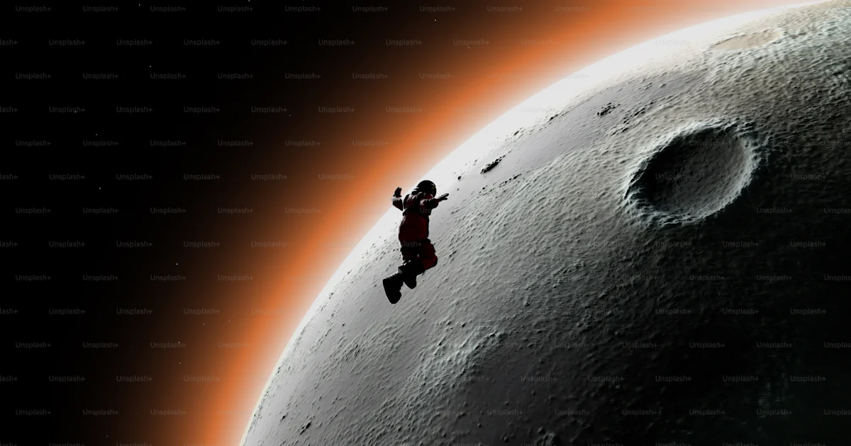 Spaceman Falling Through Space Astronaut falling towards a cratered moon photo – Space Image on Unsplash
