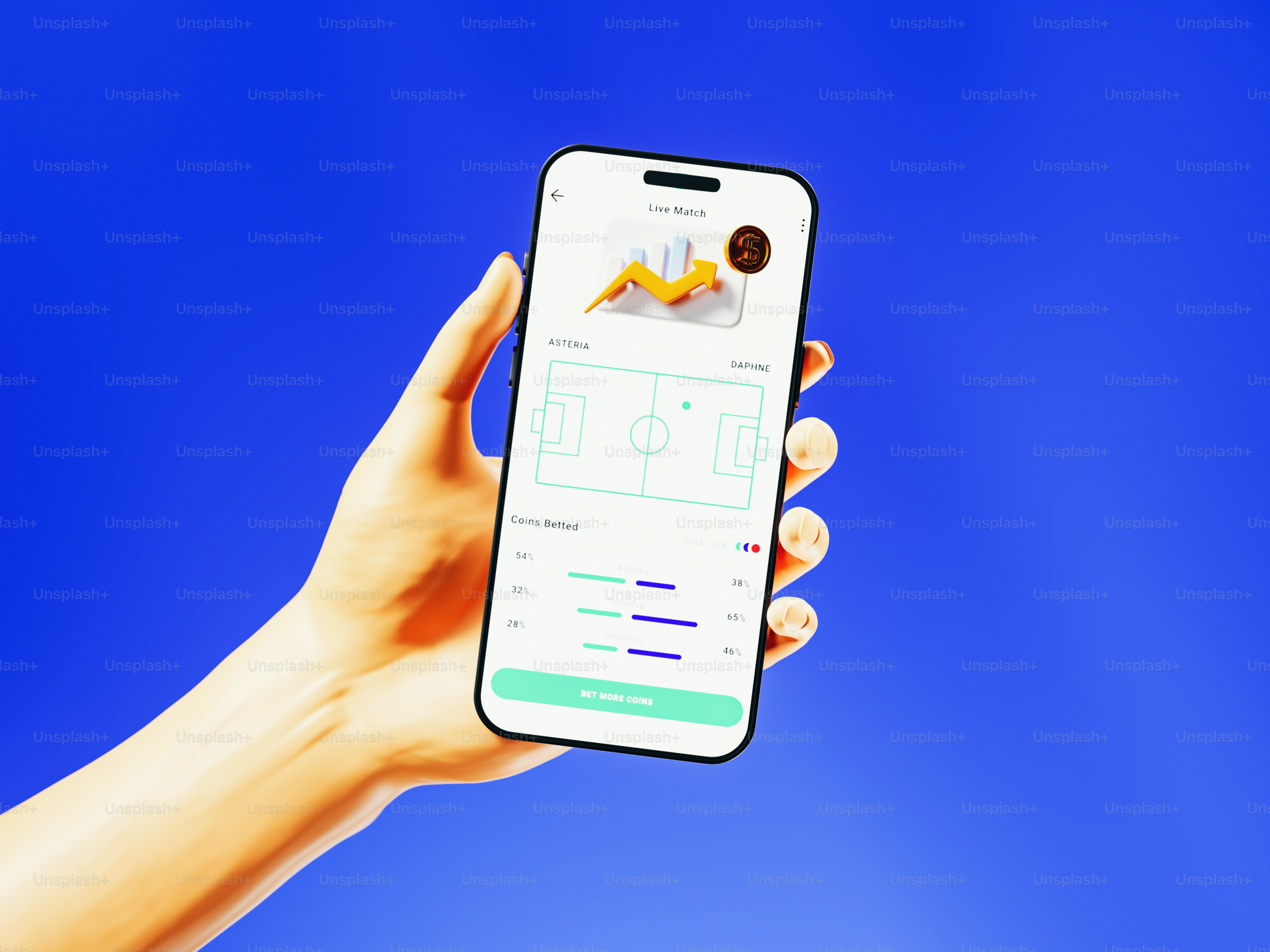 Segurando um smartphone exibindo um aplicativo de fitness.