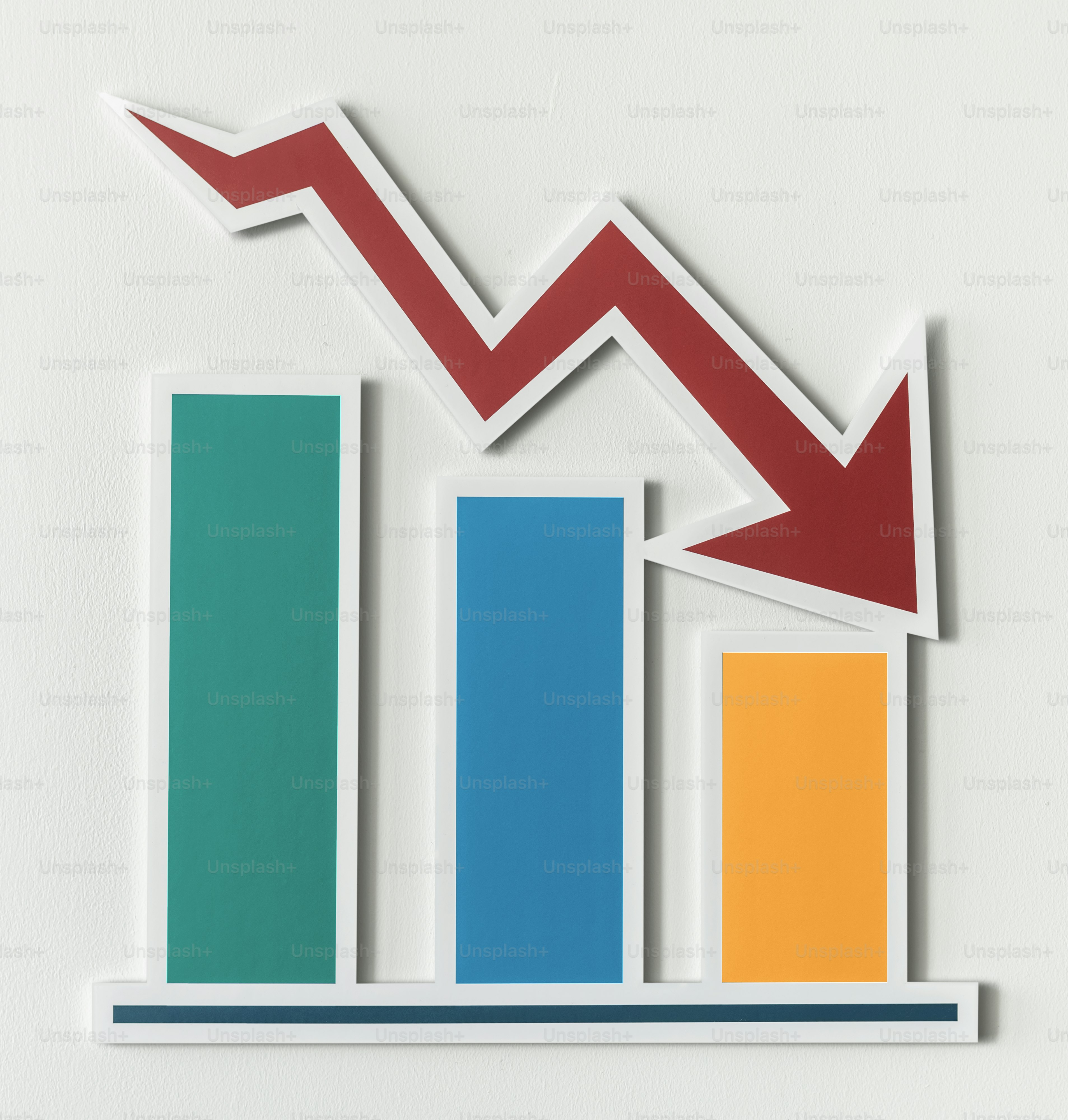 Declining business report bar chart
