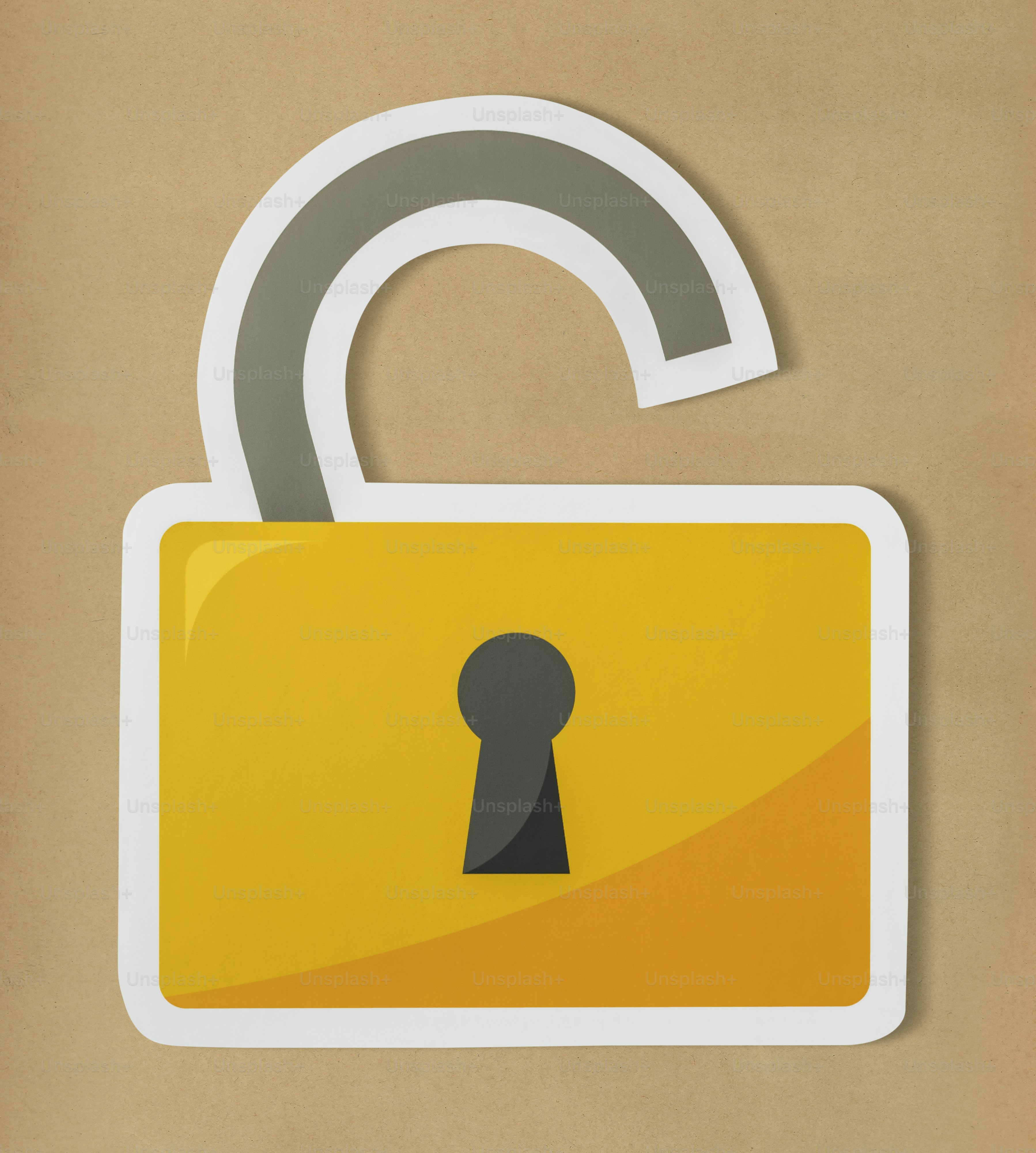 Privacy security open lock icon