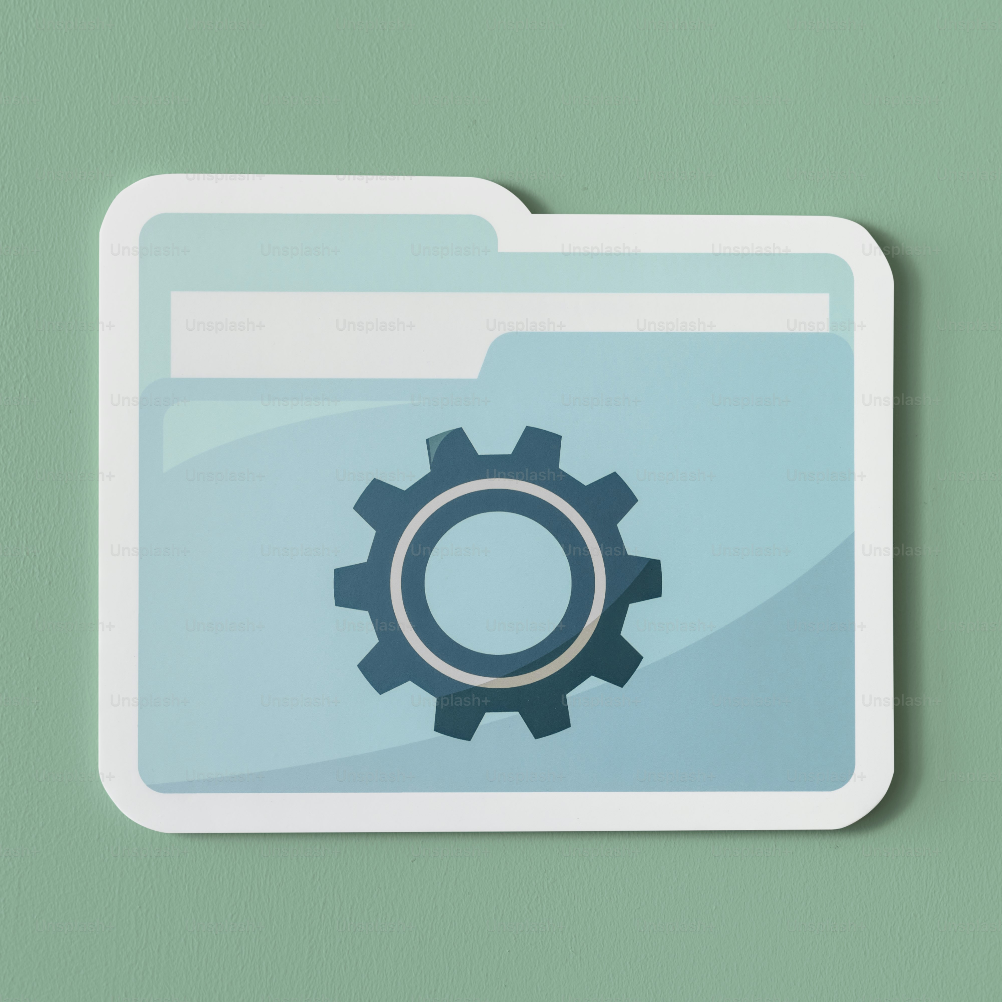 Paper cut out settings folder icon