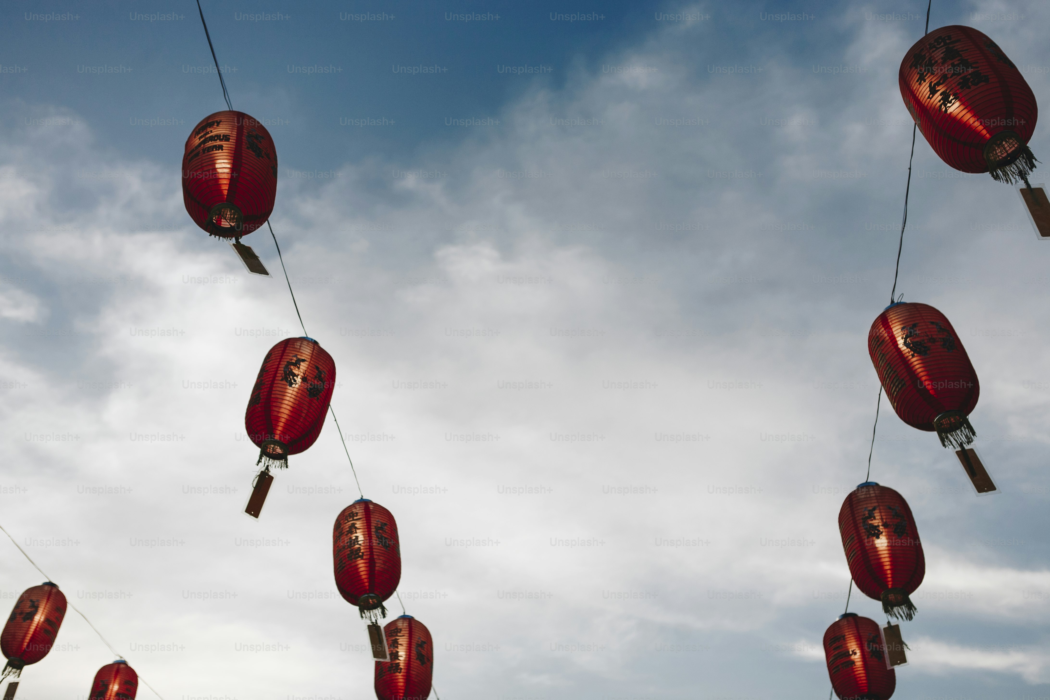 Chinese lanterns in the sky