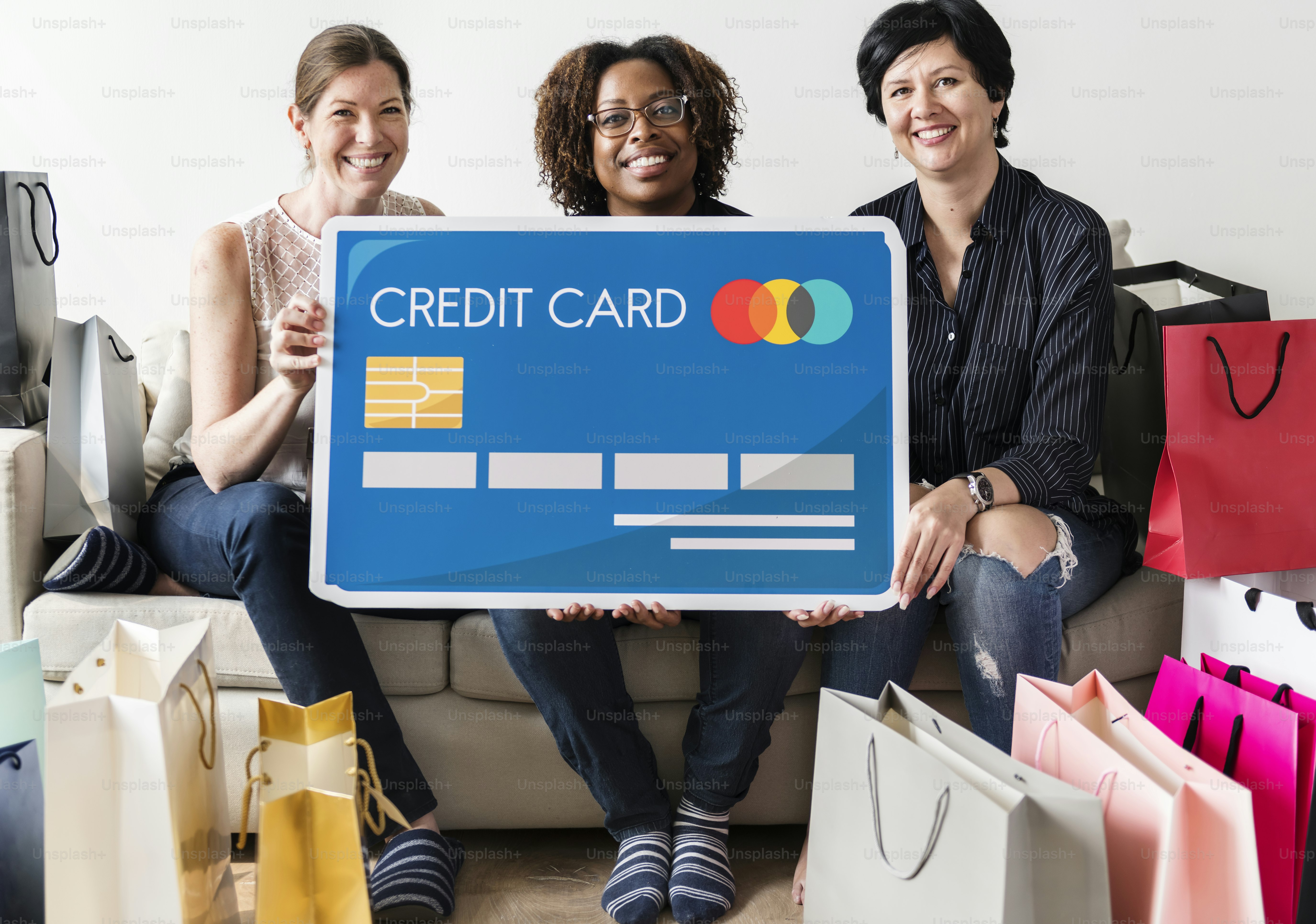 Women carrying credit card icon