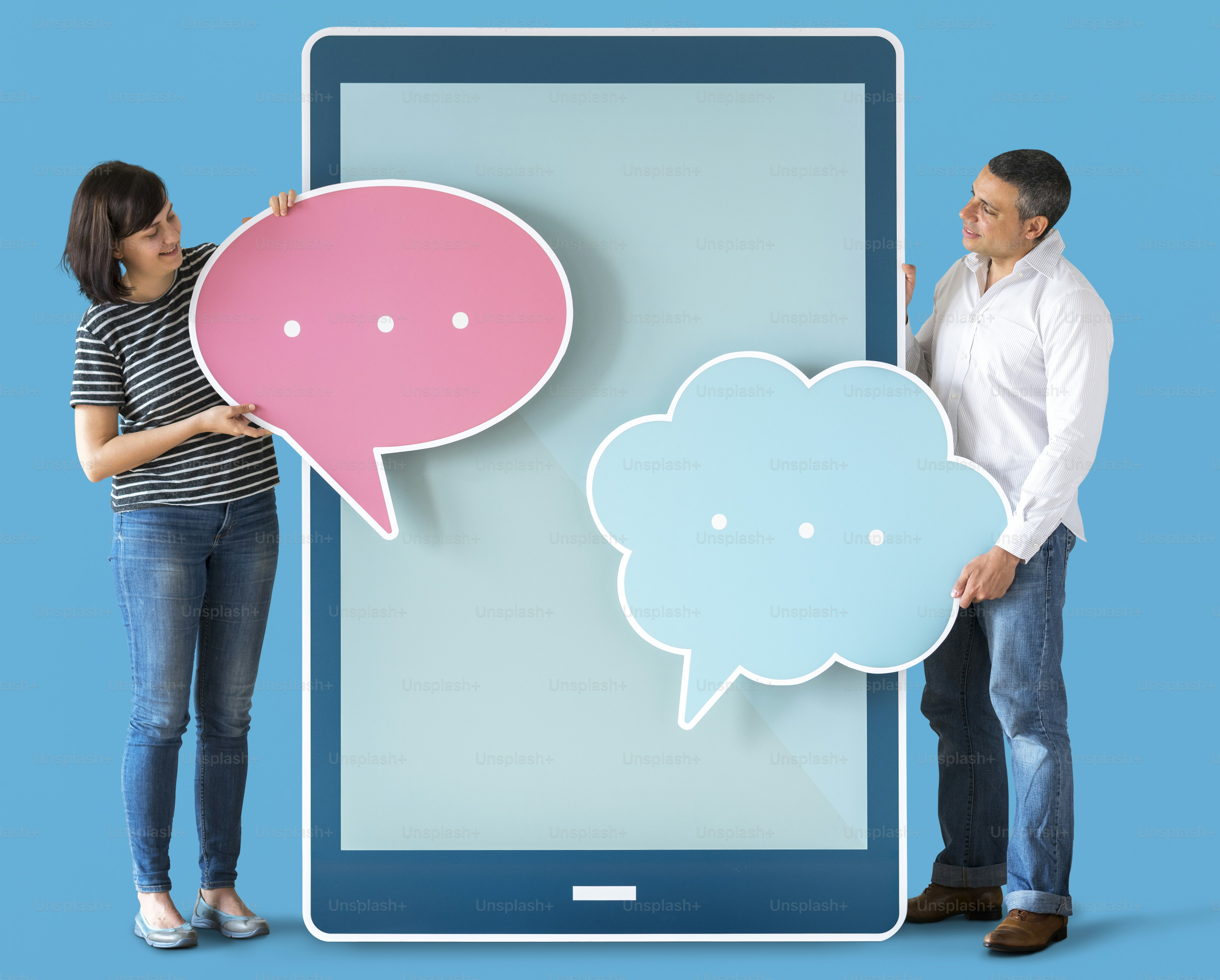 Diverse people holding speech AI-generated spear phishing email using personal details gathered from social media Business Email Compromise and account takeover via social engineering bubbles and tablet