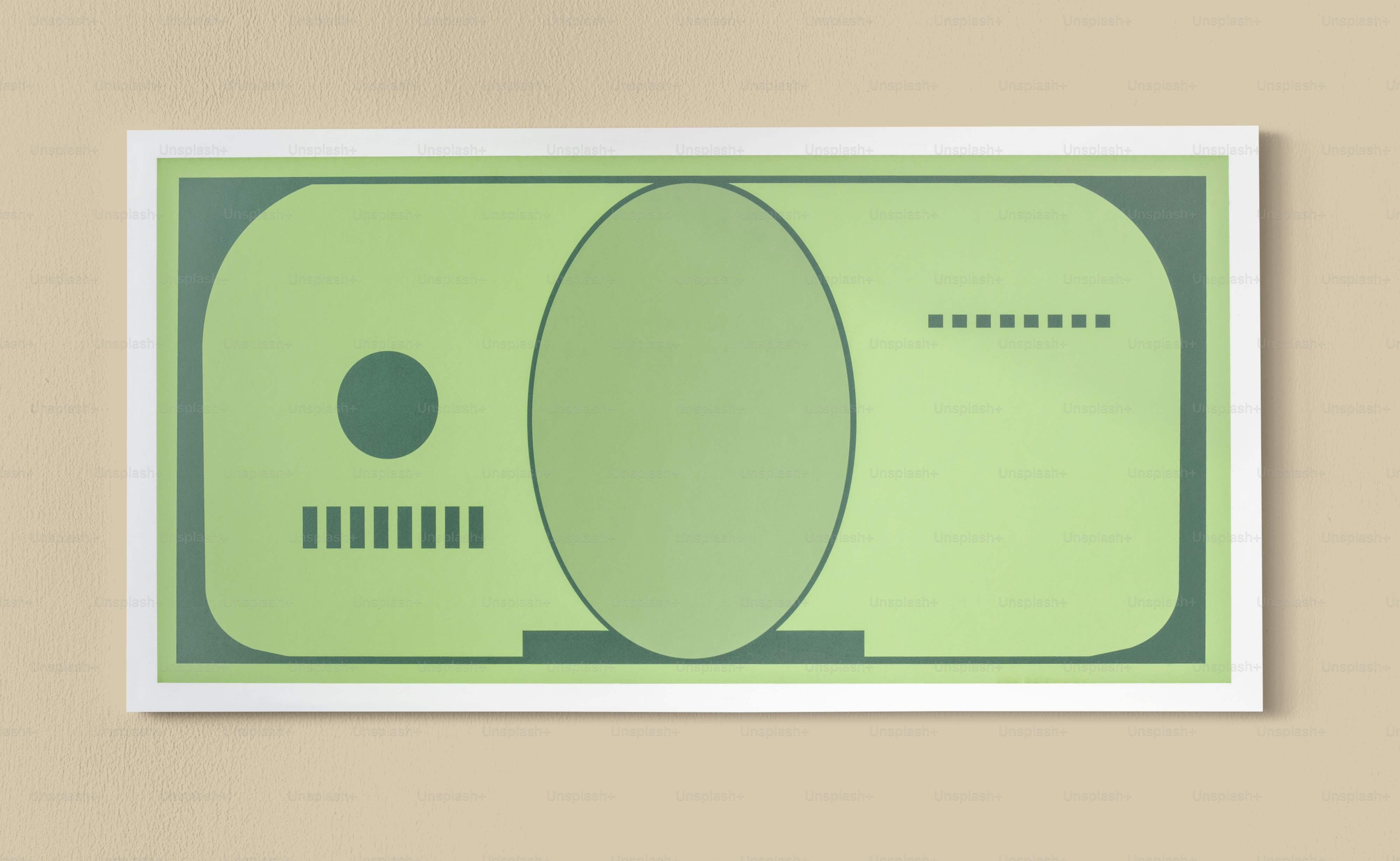 Paper money with design space icon