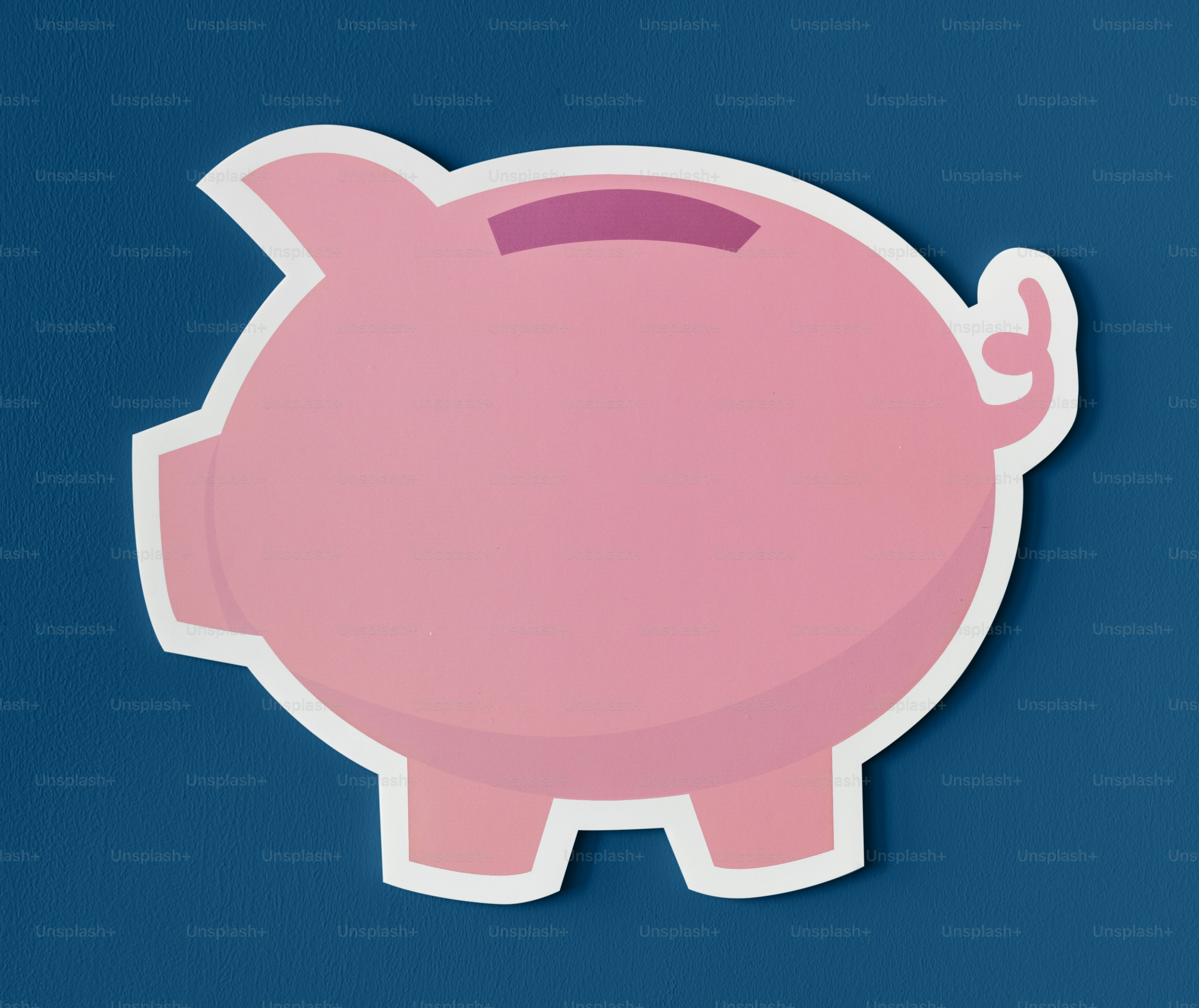 Pink piggy bank savings icon