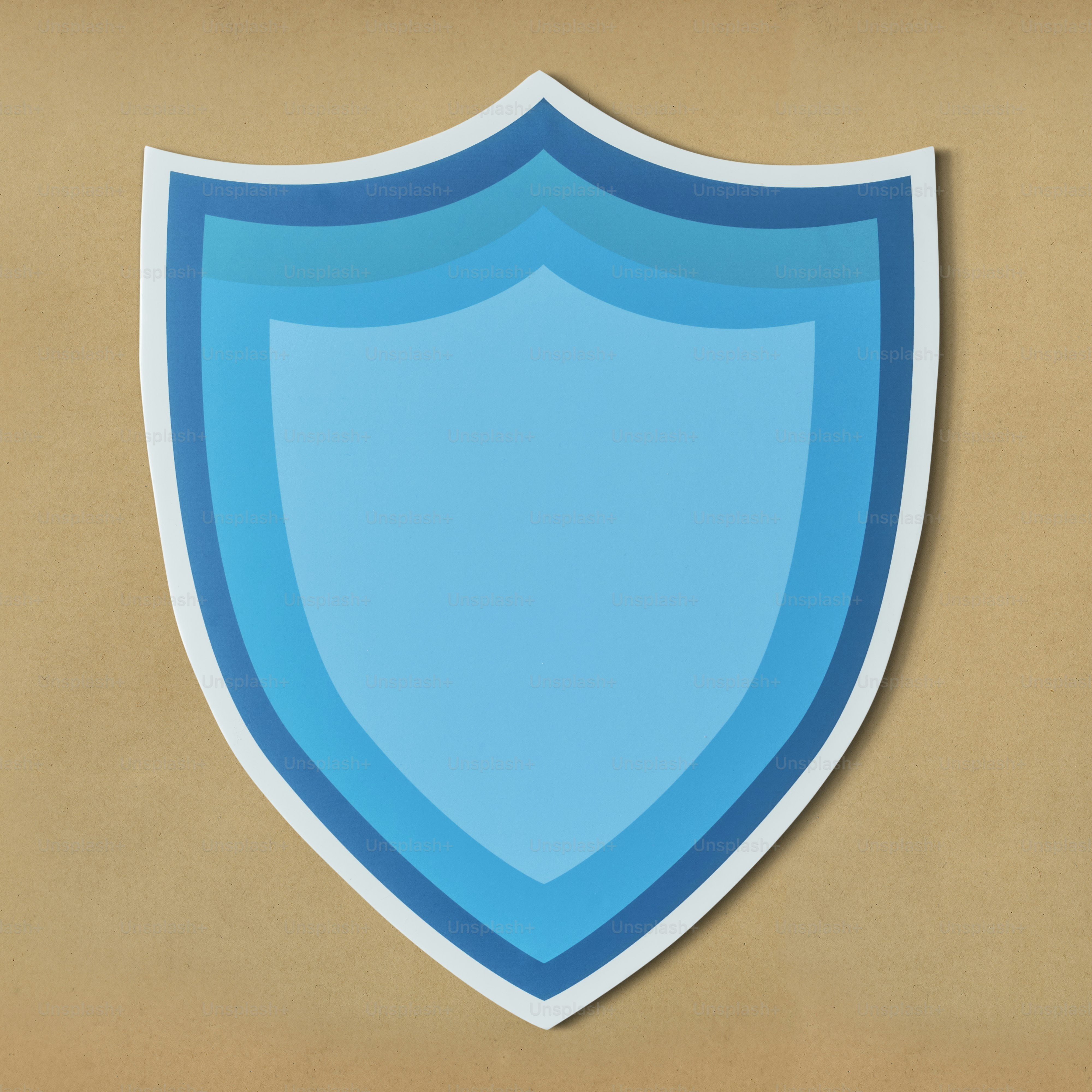 Blue protection shield icon isolatedBlue protection shield icon isolated