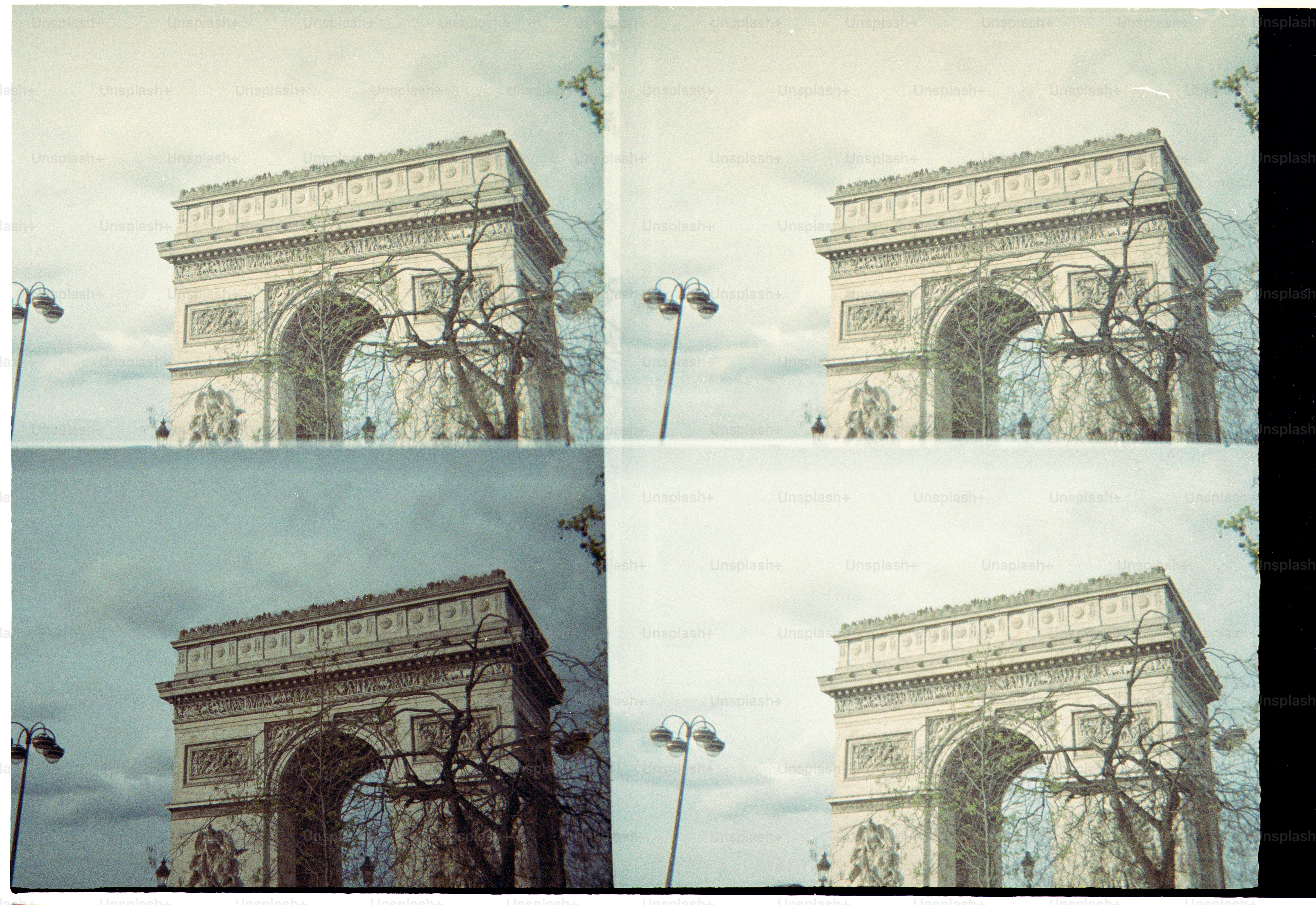 Empat pemandangan arc de triomphe di paris