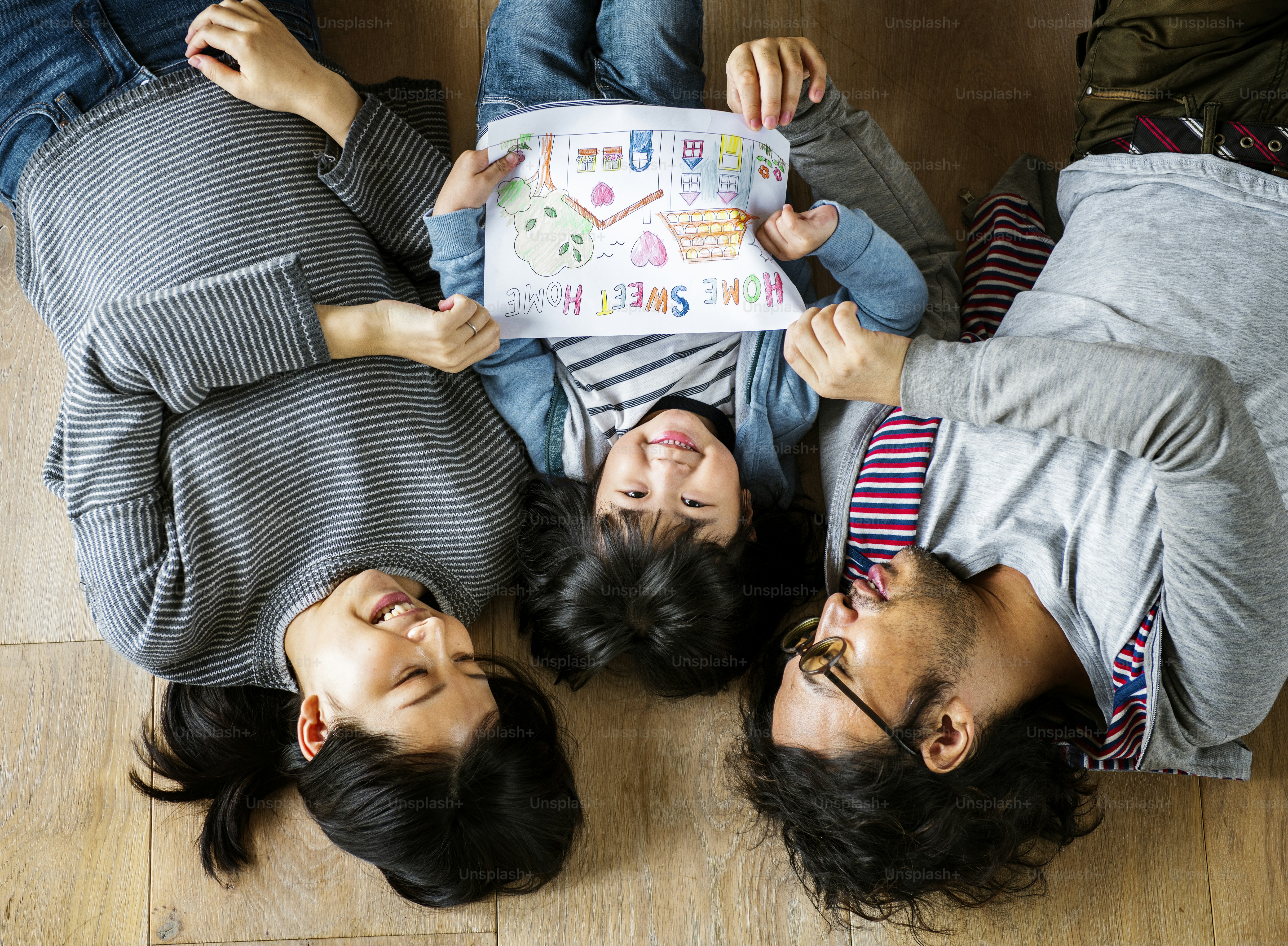 Asian family buy new house
