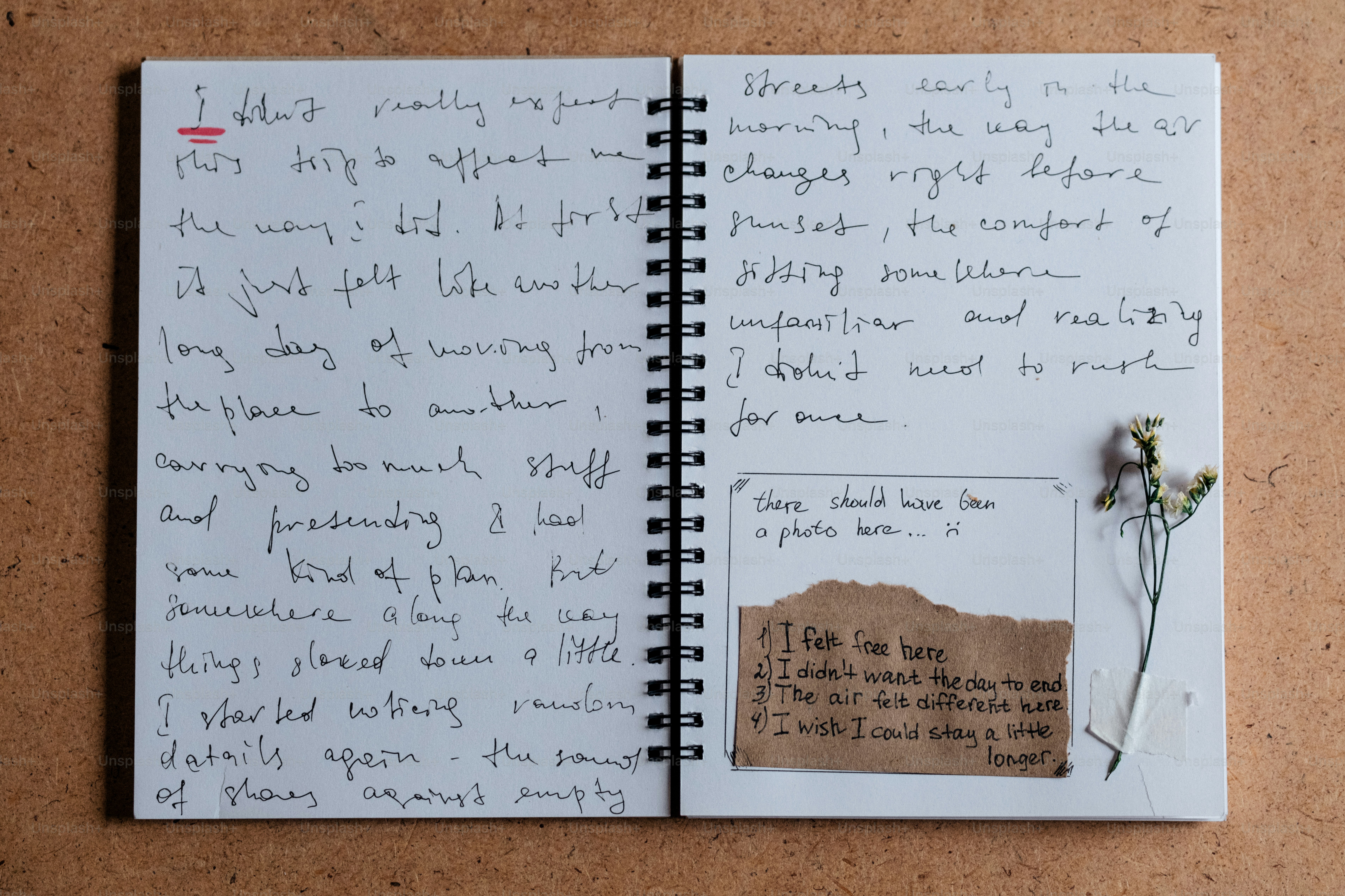 Handwritten journal open with dried flowers. photo – Flowers Image on ...